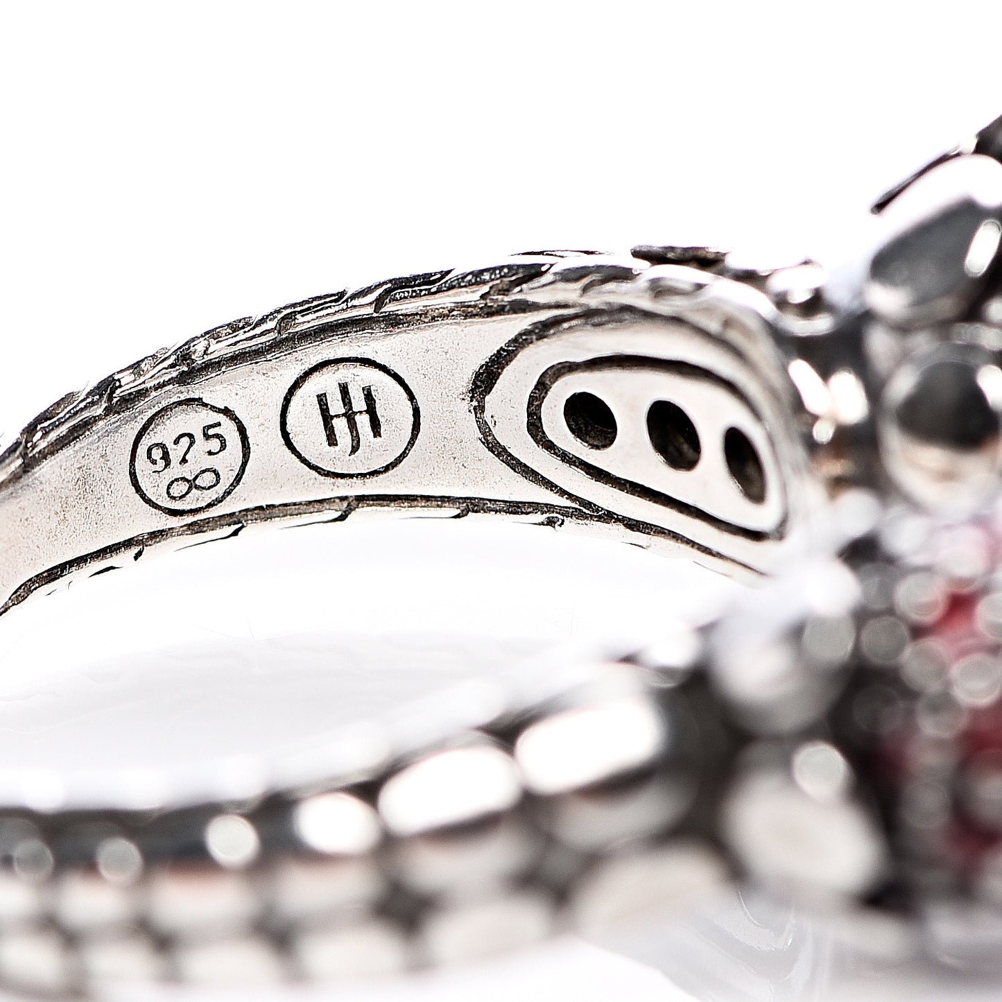 Sterling Silver Garnet Dot Bypass Ring 55 7.25