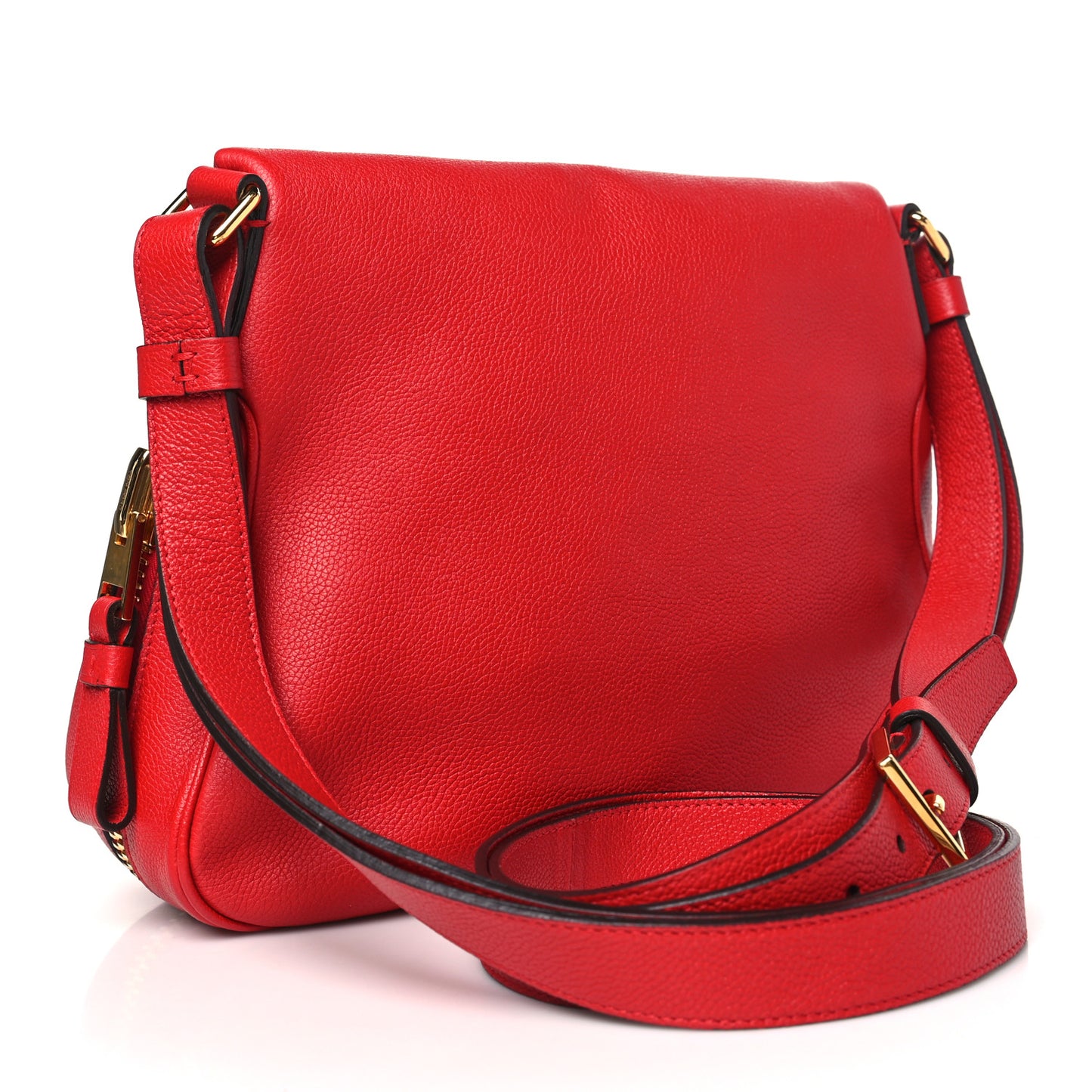 Grained Calfskin Medium Jennifer Crossbody Red
