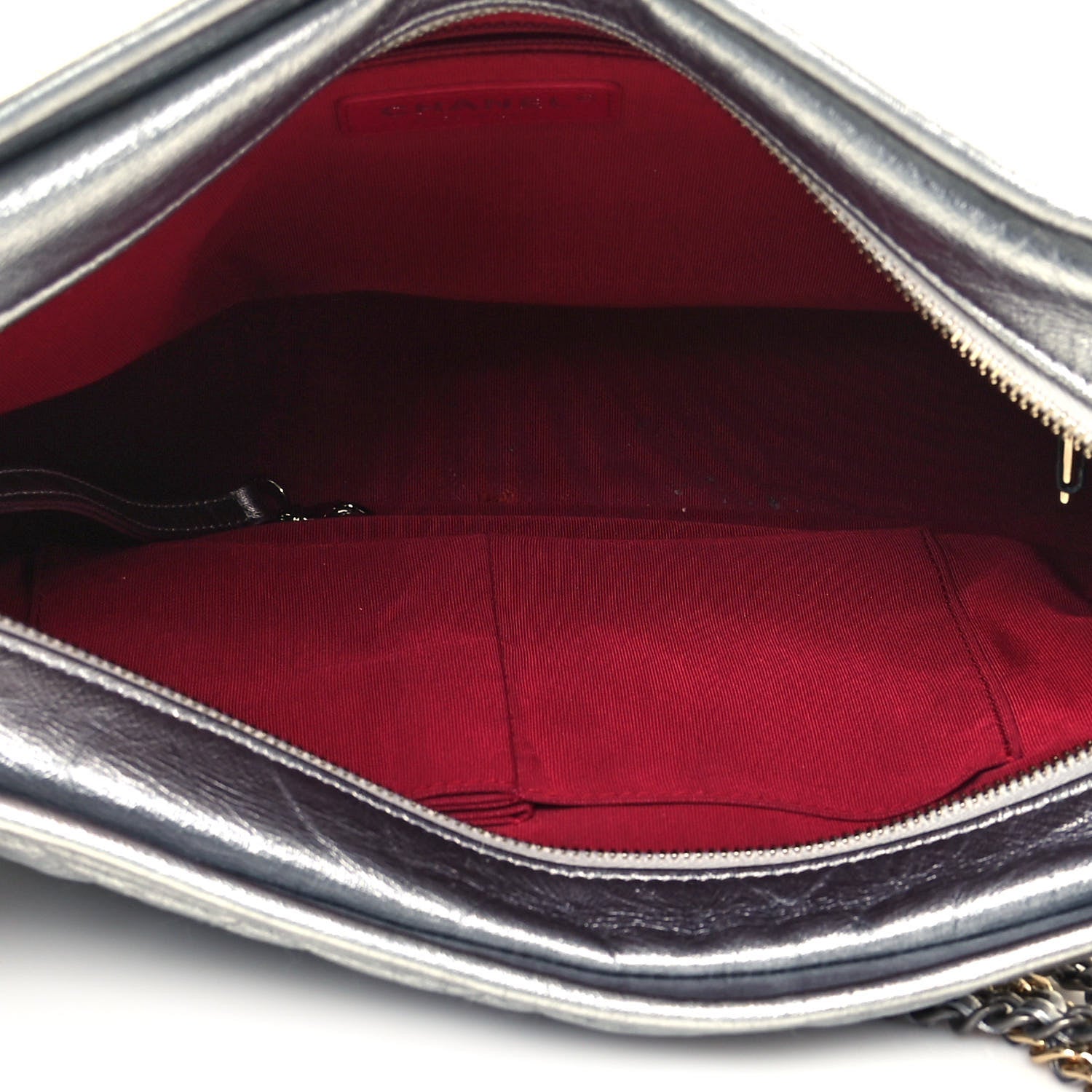Chanel Metallic Aged Calfskin Quilted Large Gabrielle Silver 4 of 14