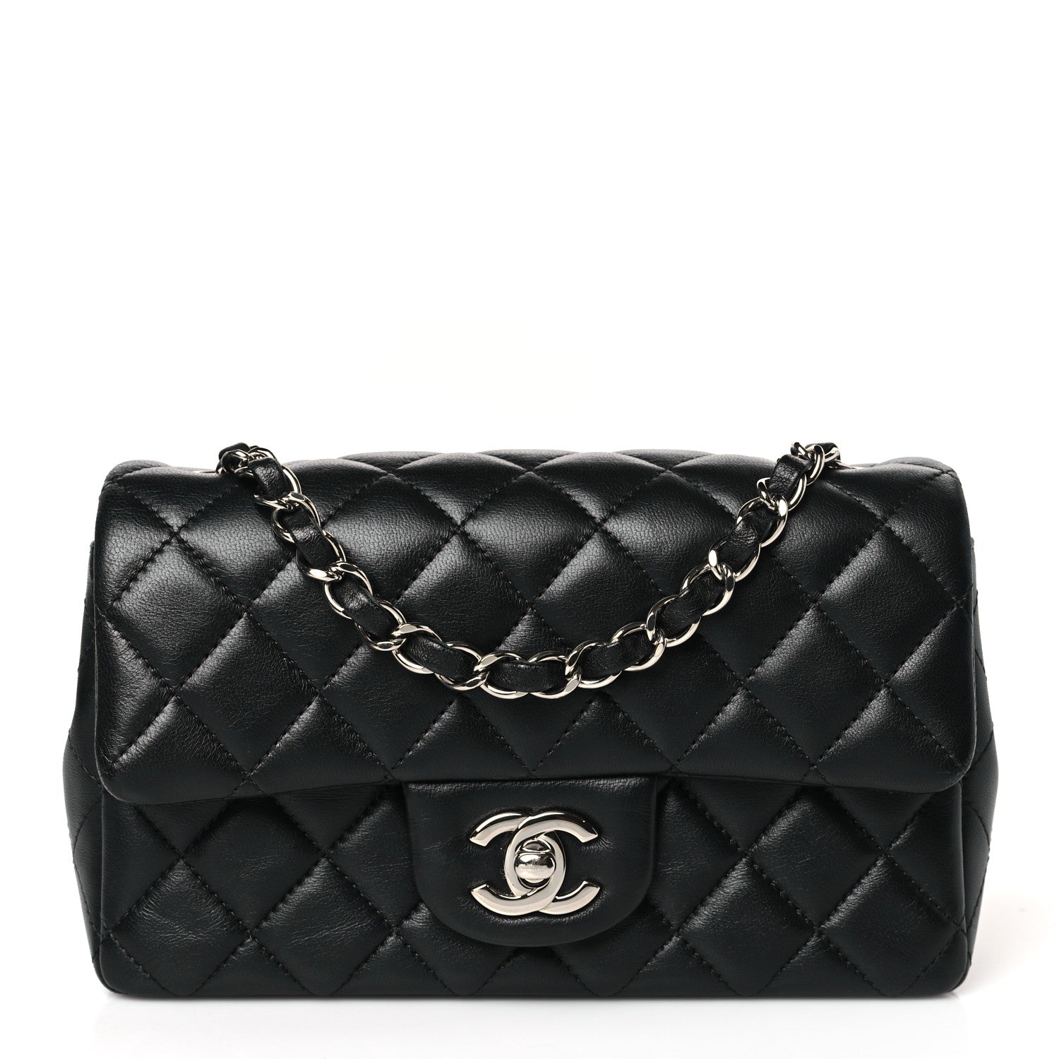 Chanel Lambskin Quilted Mini Rectangular Flap Black 1 of 10