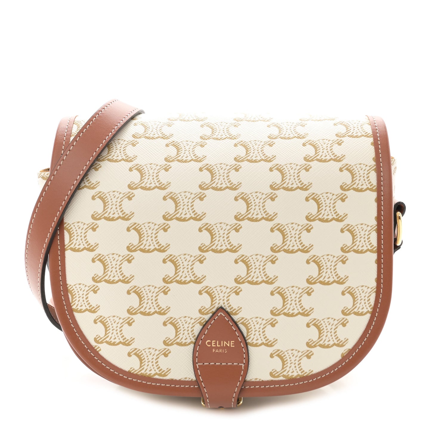 Triomphe Canvas Medium Folco Bag White