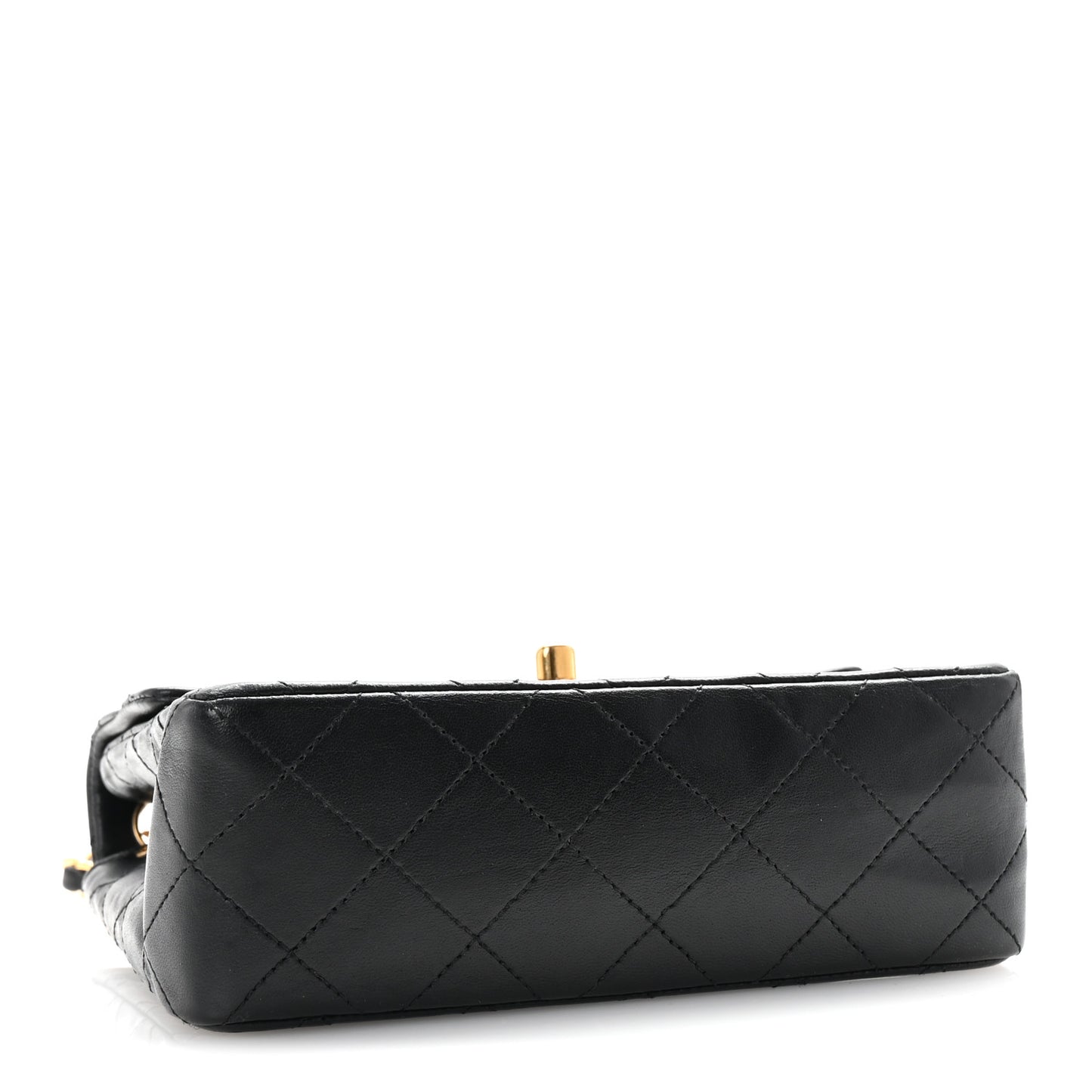 Lambskin Quilted Mini Square Flap Black