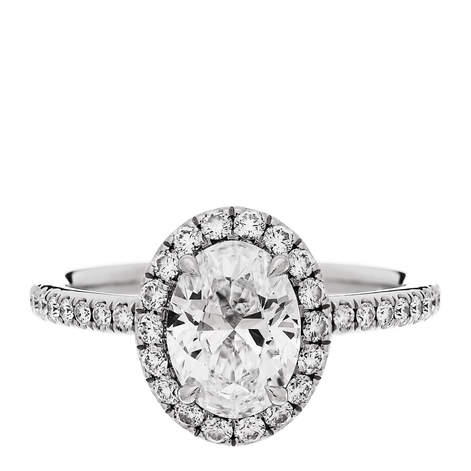 Harry Winston Platinum Diamond 1.02ct The One Oval Shaped Micropave Engagement Ring 48 4.5 1 of 7