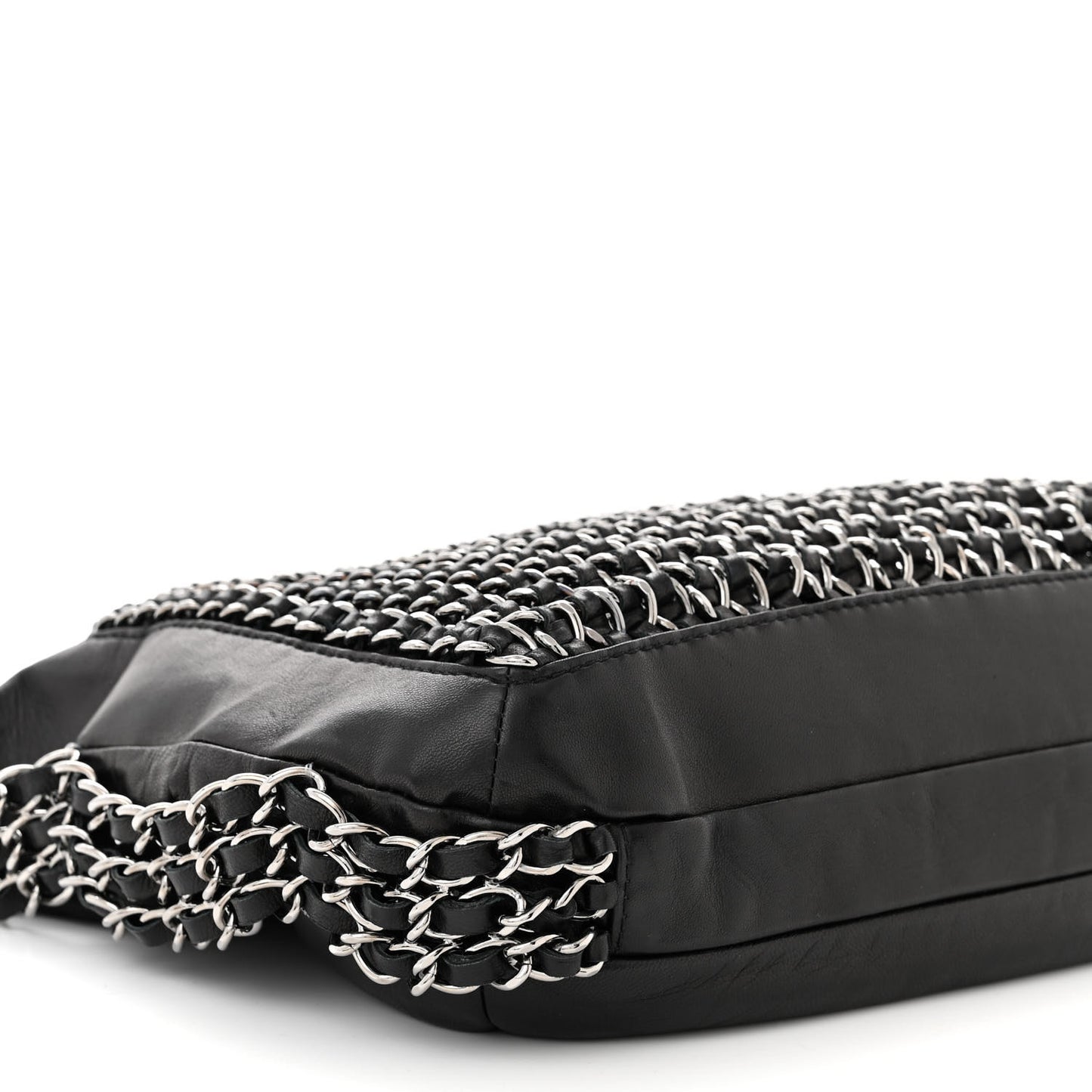 Lambskin Triple Chain Hobo Black