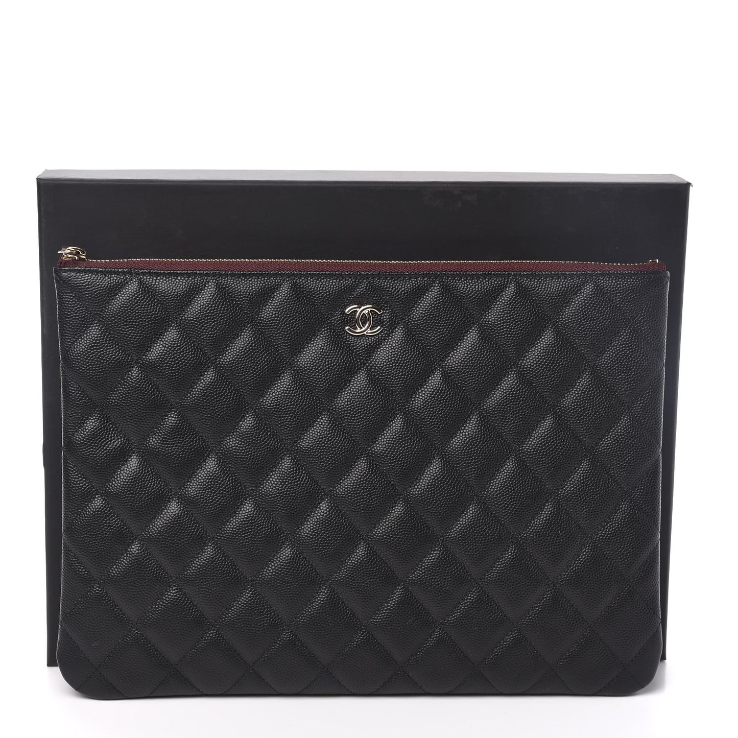 Caviar Quilted Medium Cosmetic Case Black