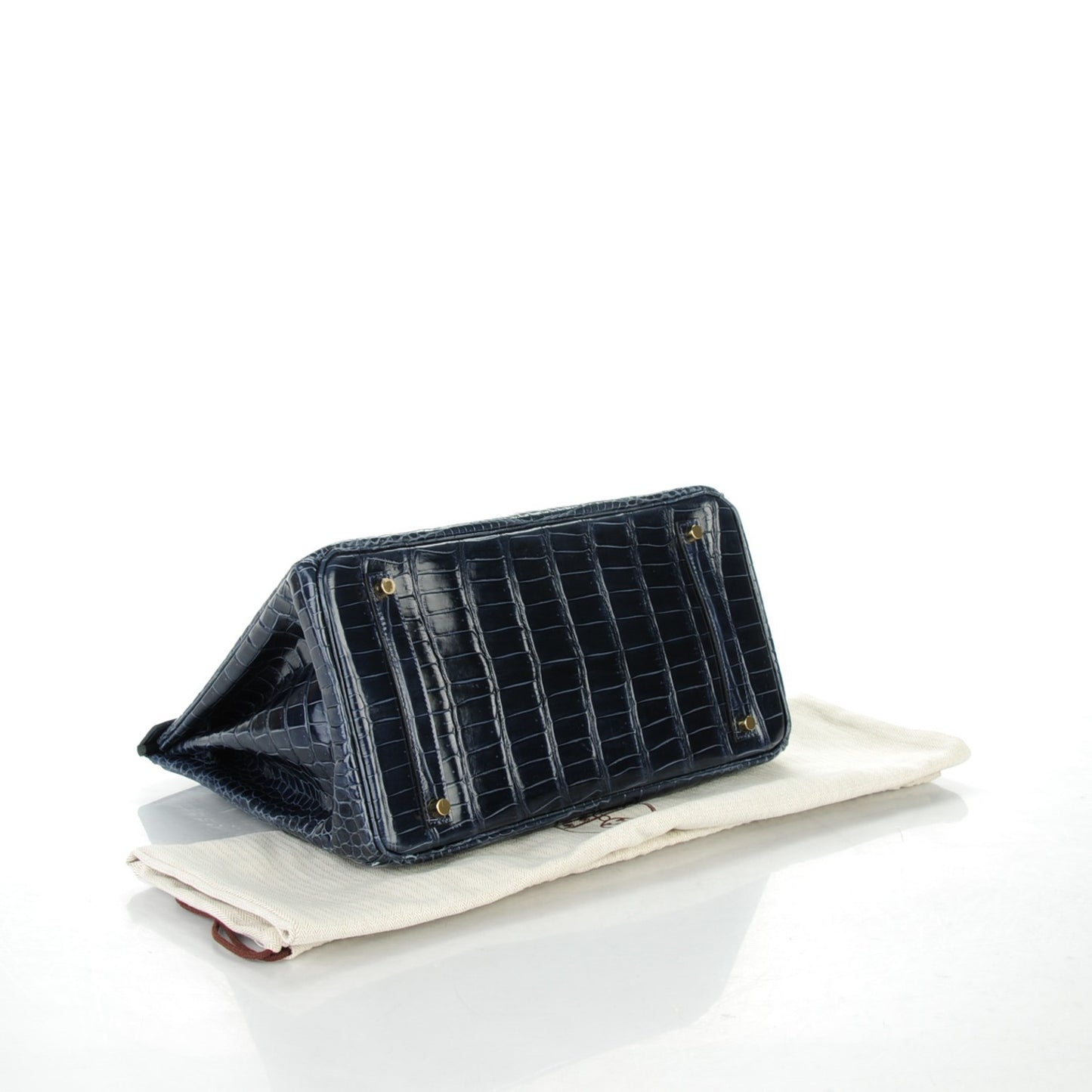 Shiny Porosus Crocodile Birkin 35 Bleu Abysse