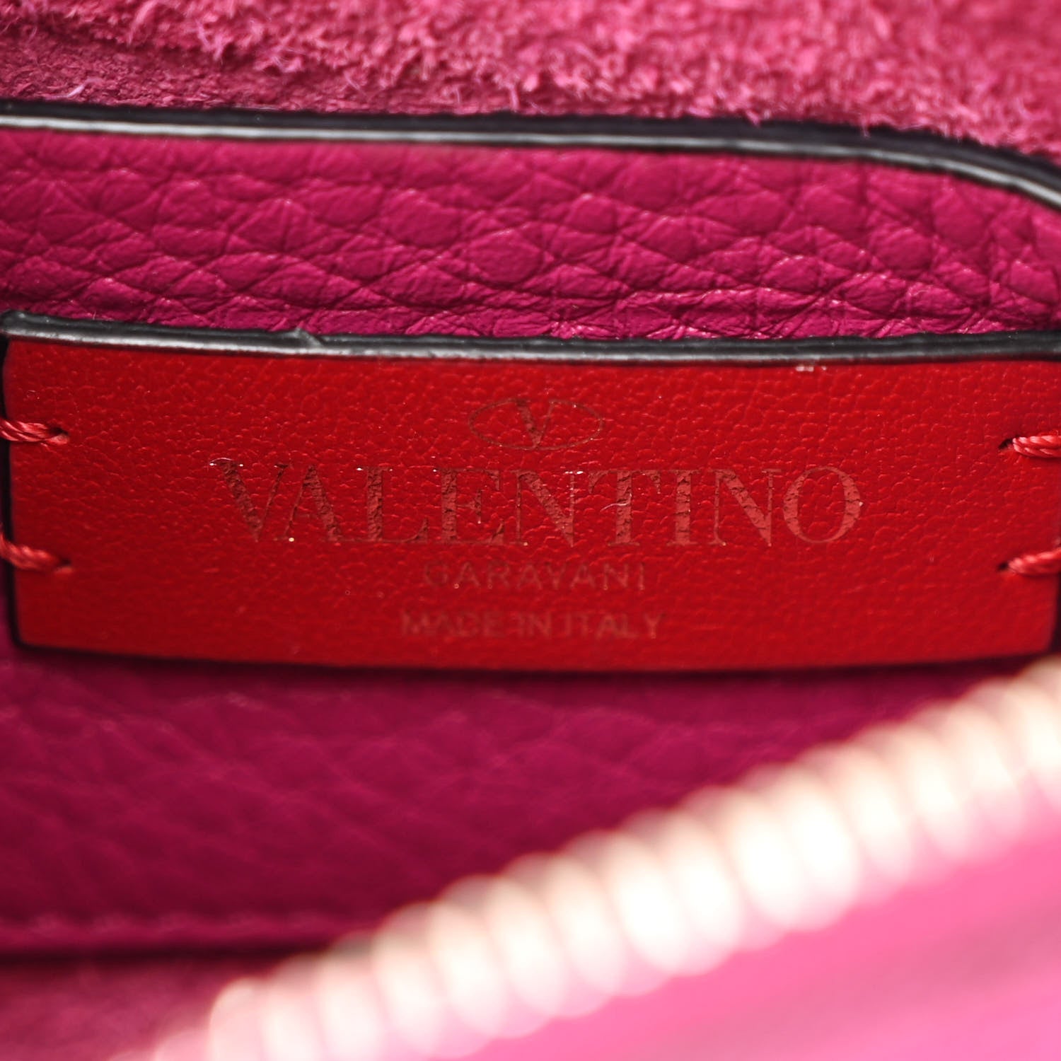 Valentino Garavani Pebbled Calfskin Small Rockstud Flip Lock Shoulder Bag Fuxia 6 of 9