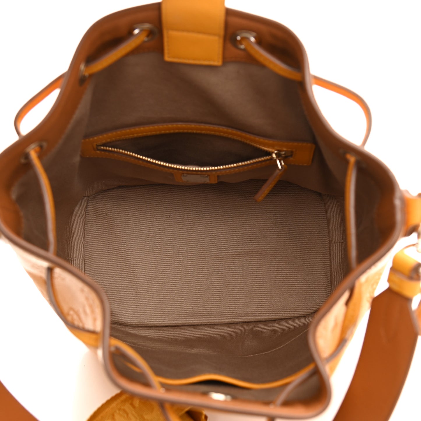 Calfskin Ottomar Monogram Small Essential Bucket Golden Mango