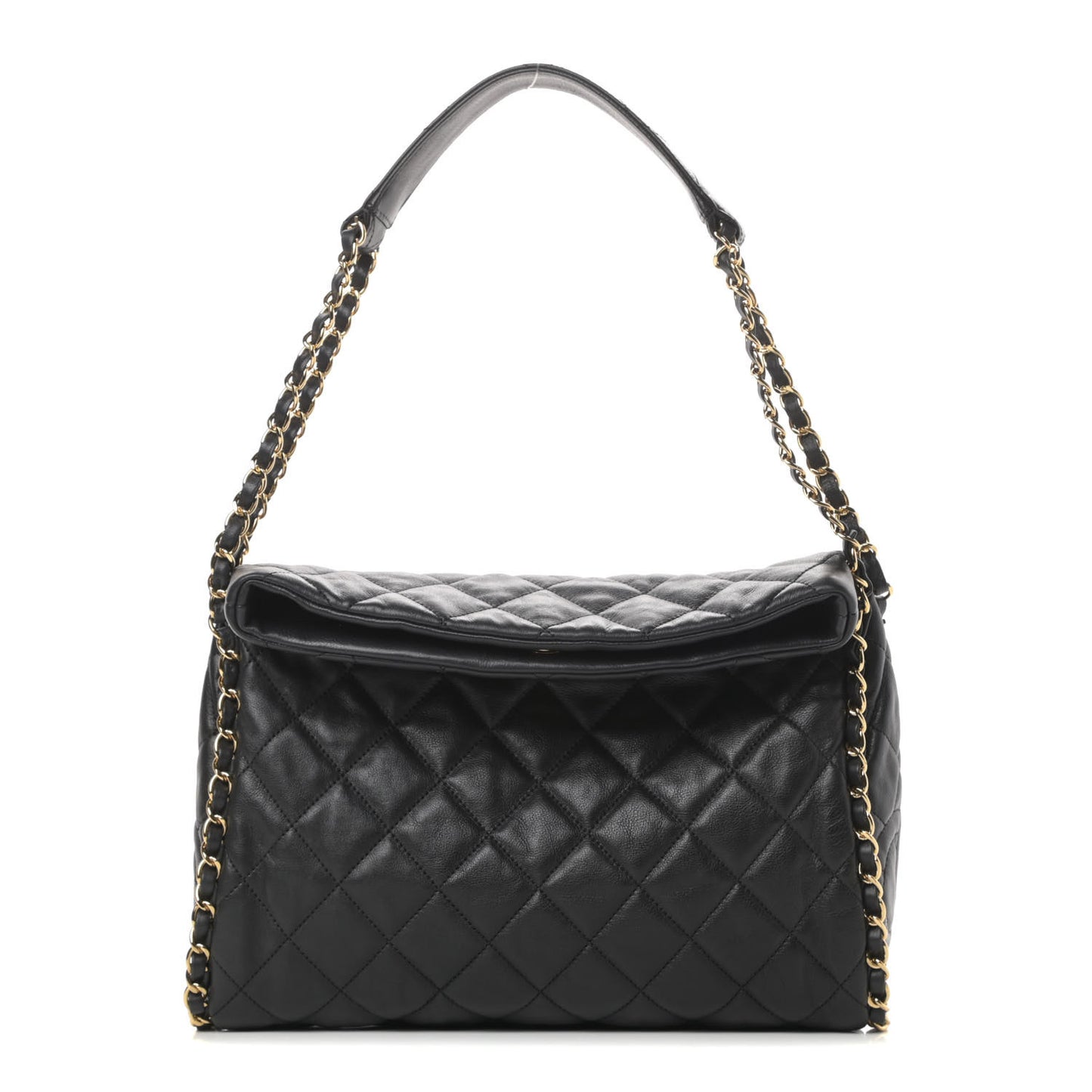 Calfskin Quilted Medium Chain Me Hobo Black