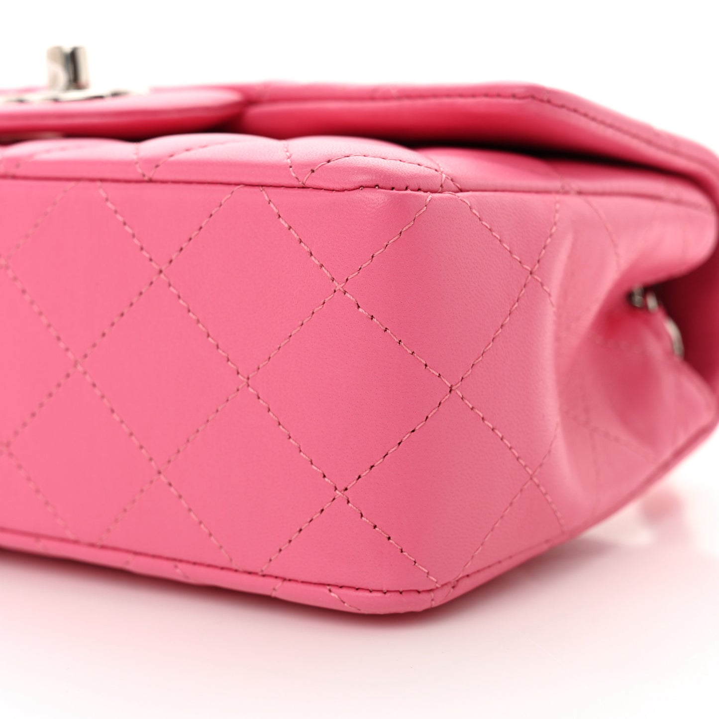 Lambskin Quilted Mini Rectangular Flap Pink