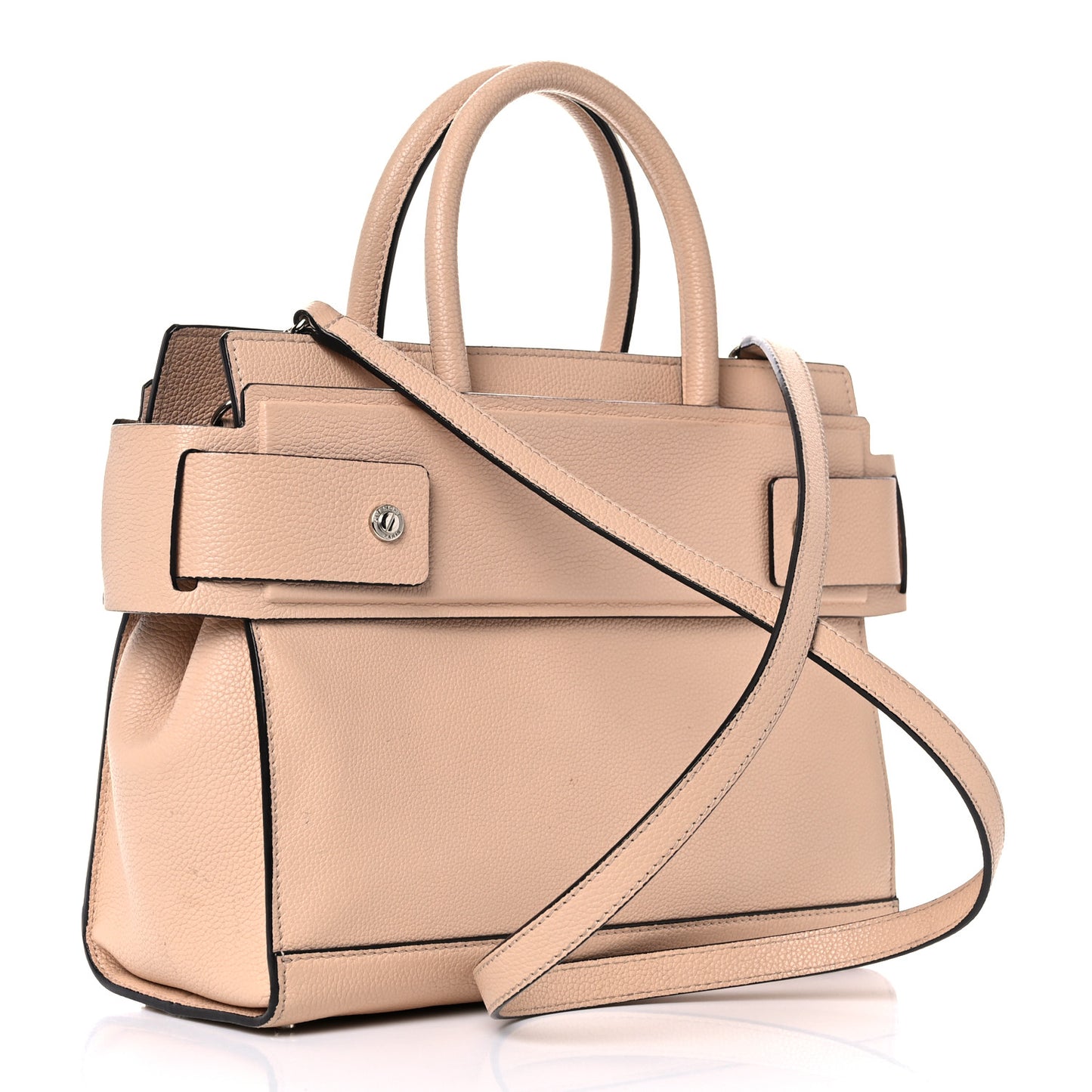Grained Calfskin Small Horizon Satchel Powder