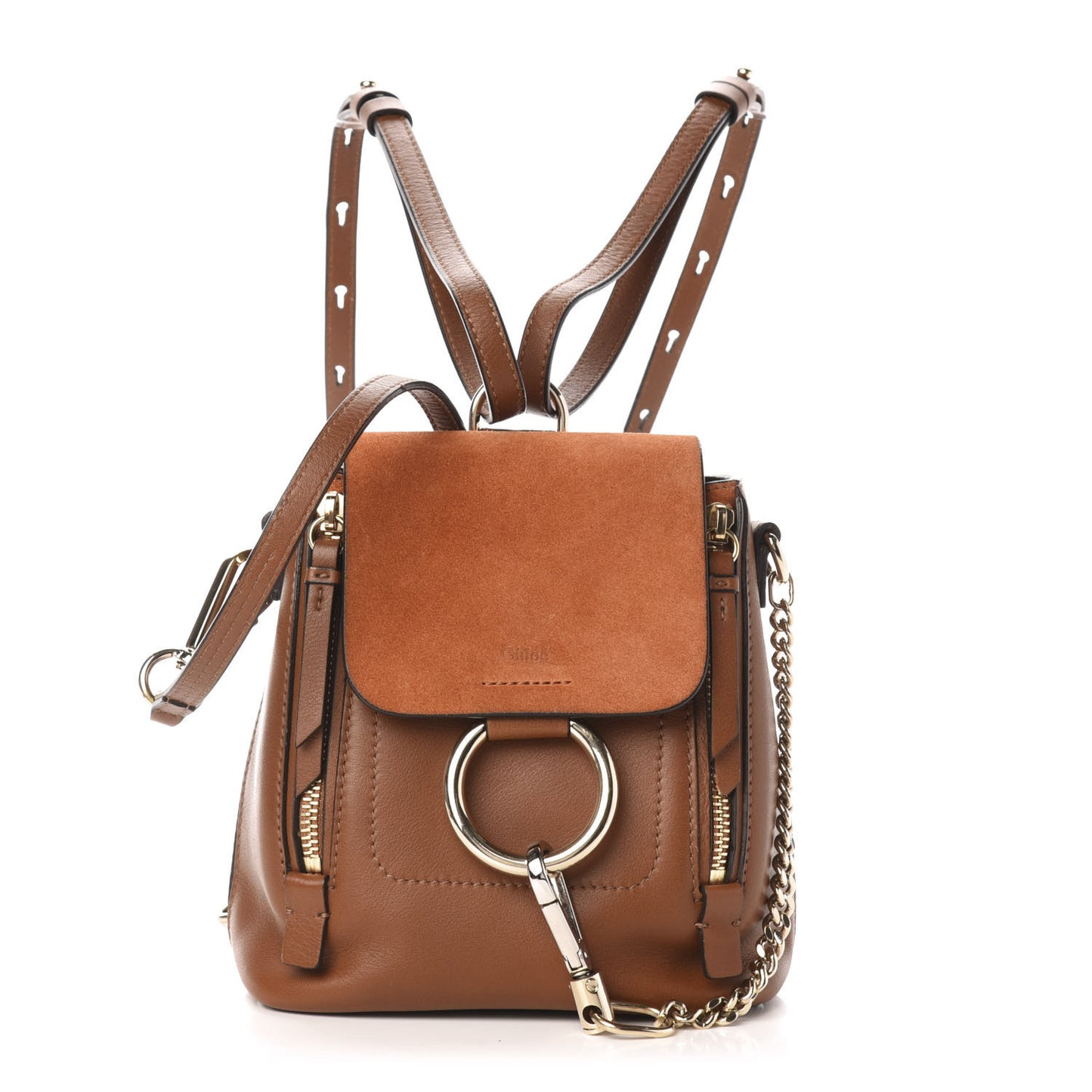 Suede Calfskin Mini Faye Backpack Tan