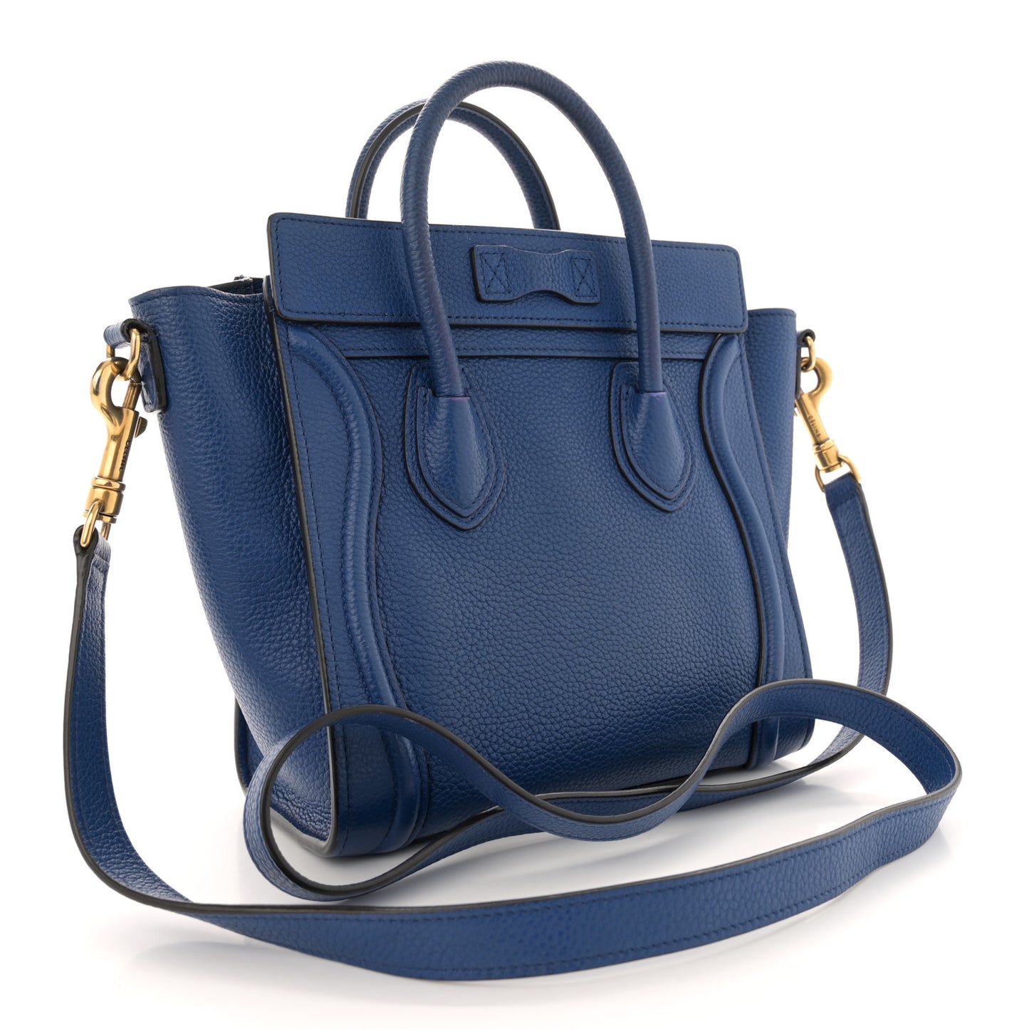 Drummed Calfskin Nano Luggage Indigo