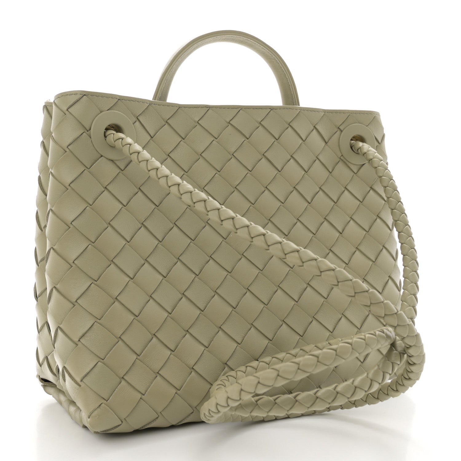 Bottega Veneta Nappa Intrecciato Small Andiamo Shoulder Bag Travertine 3 of 10