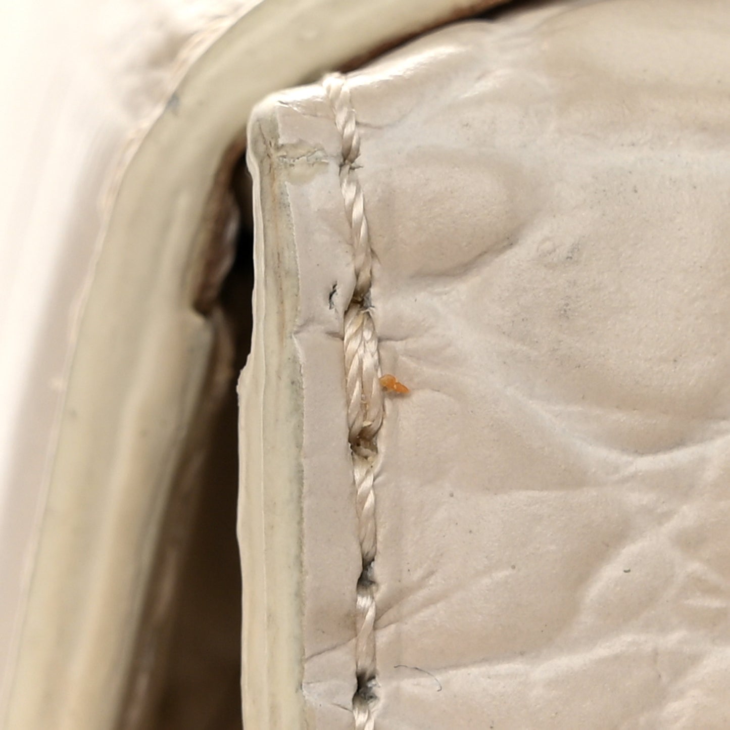 Calfskin Crocodile Embossed Box Shoulder Bag 16 White Bone