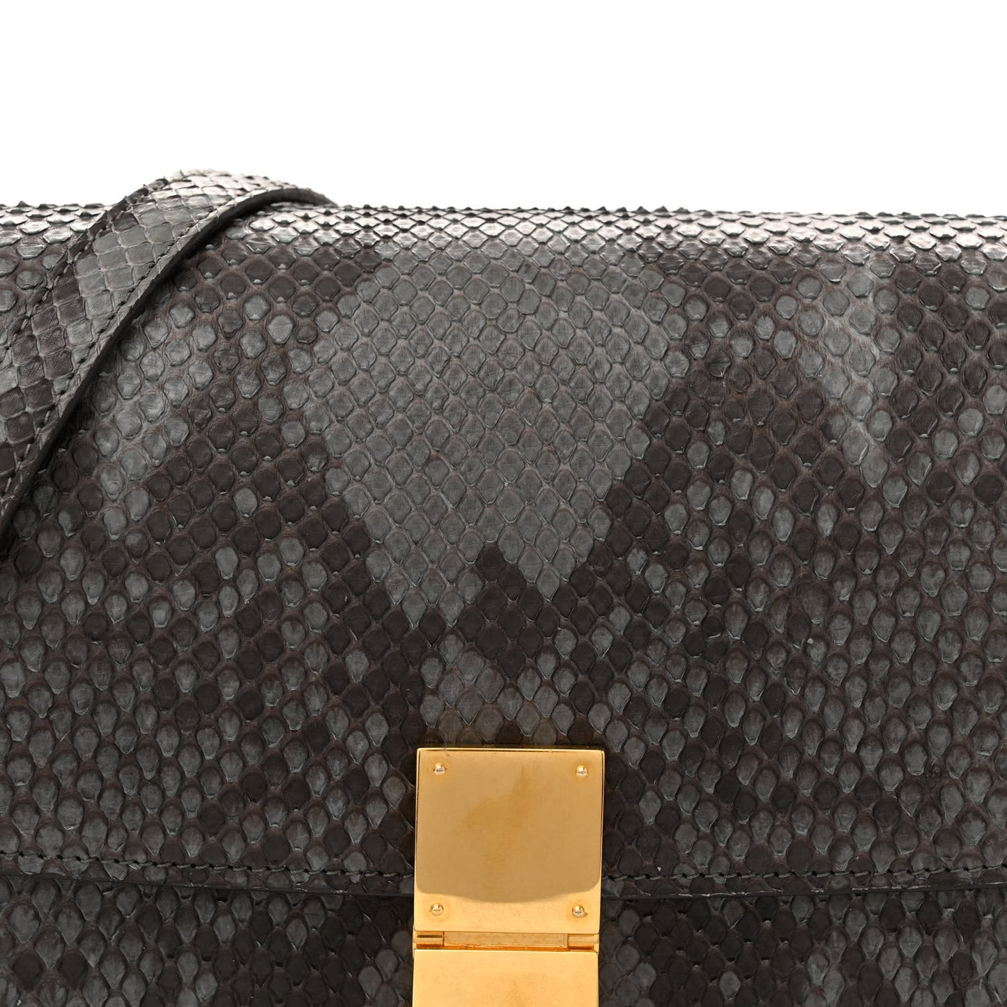 Snakeskin Medium Classic Box Flap Bag Storm