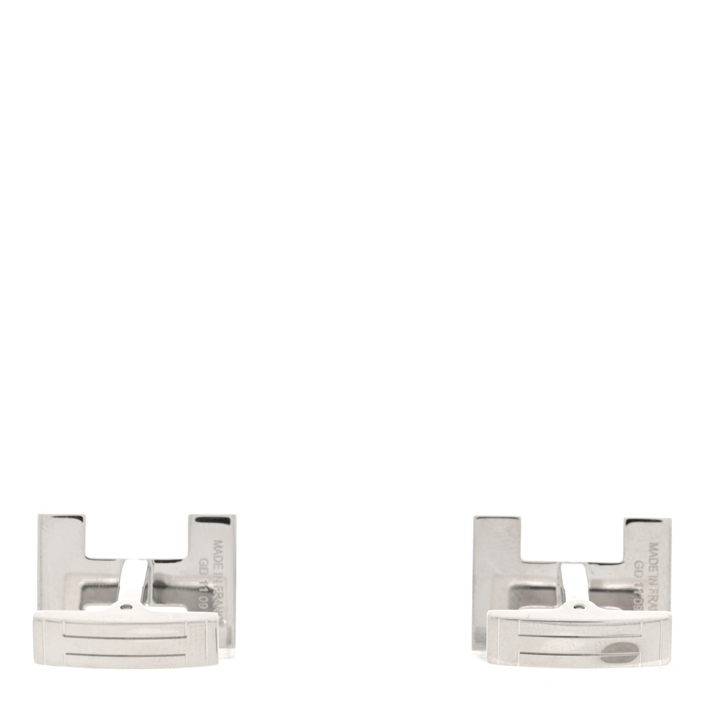 Palladium H Au Carre Cufflinks Silver