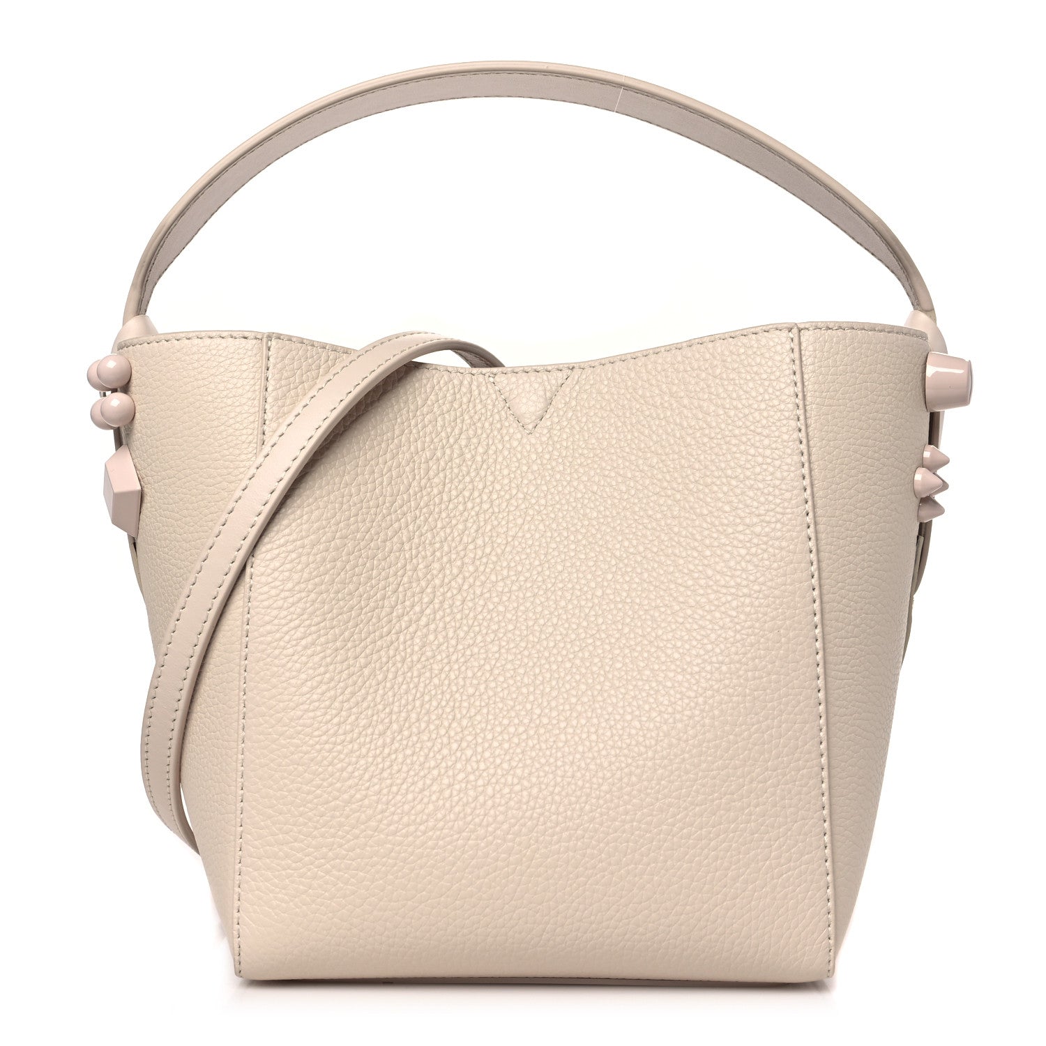 Christian Louboutin Calfskin Spiked Mini Cabachic Mini Bucket Bag Leche 1 of 8