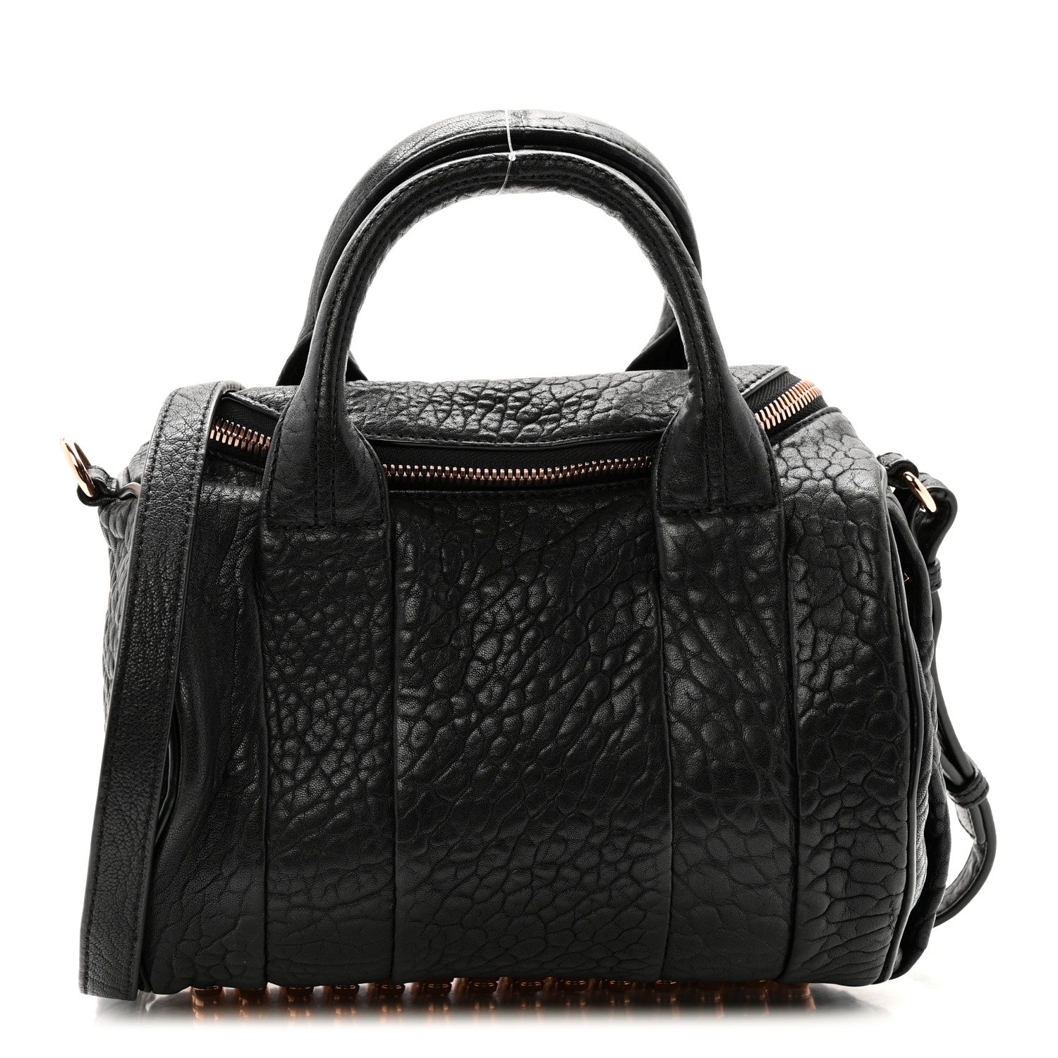 Alexander Wang Pebbled Lambskin Rockie Black Rose Gold Hardware