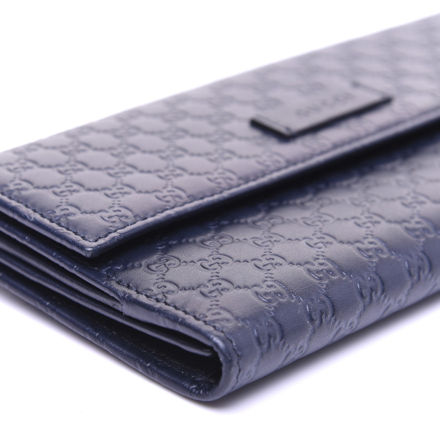Microguccissima Continental Flap Wallet Navy