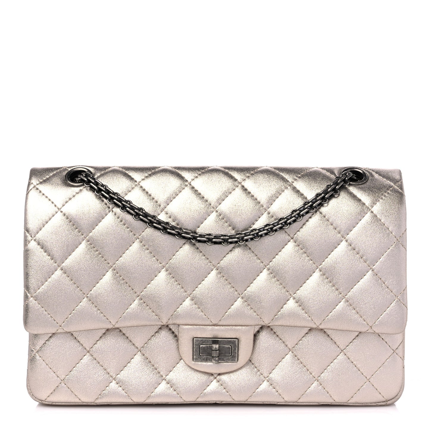 Metallic Aged Calfskin Quilted 2.55 Reissue 226 Flap Light Pink
