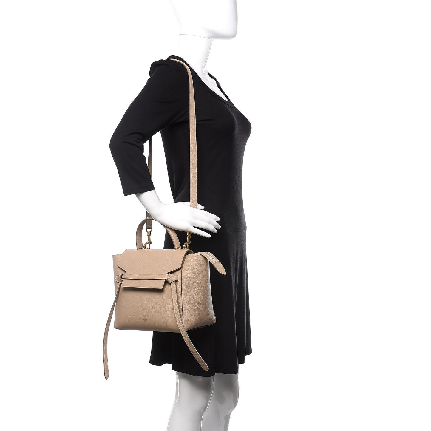 Grained Calfskin Micro Belt Bag Light Taupe