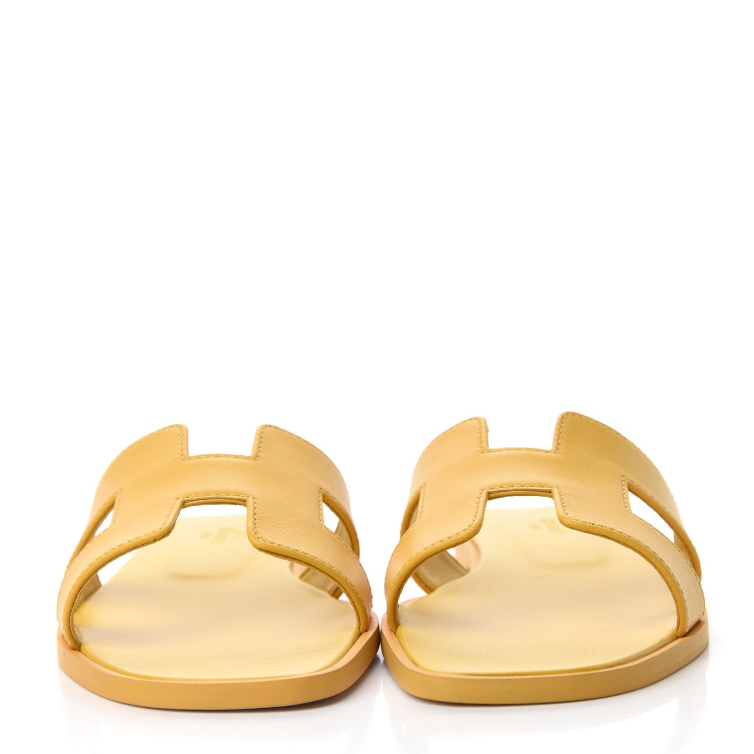 Hermes Calfskin Oran Sandals 36 Ocre Jaune 2 of 9