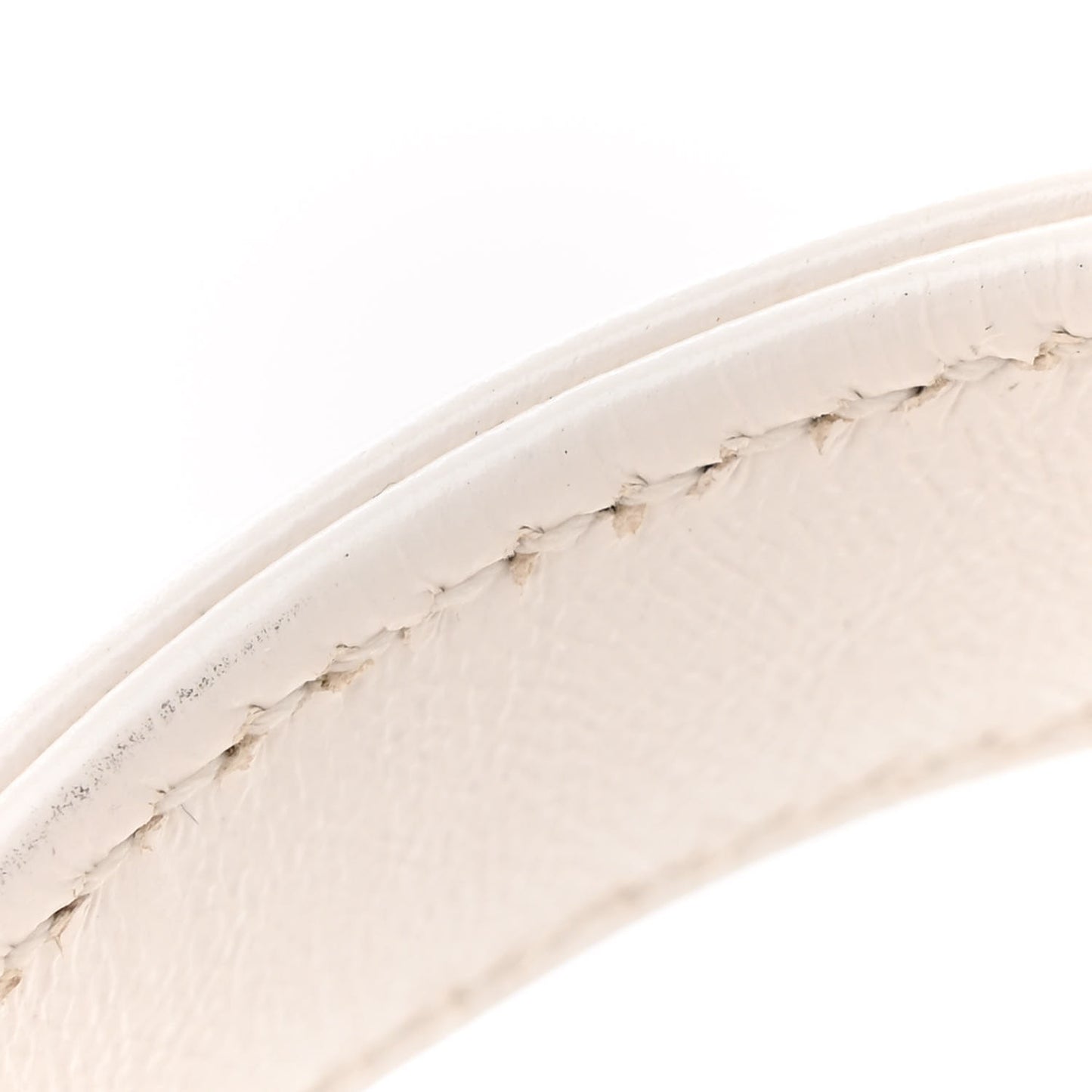 Glazed Calfskin Raffia Vanity Case Bag White Beige