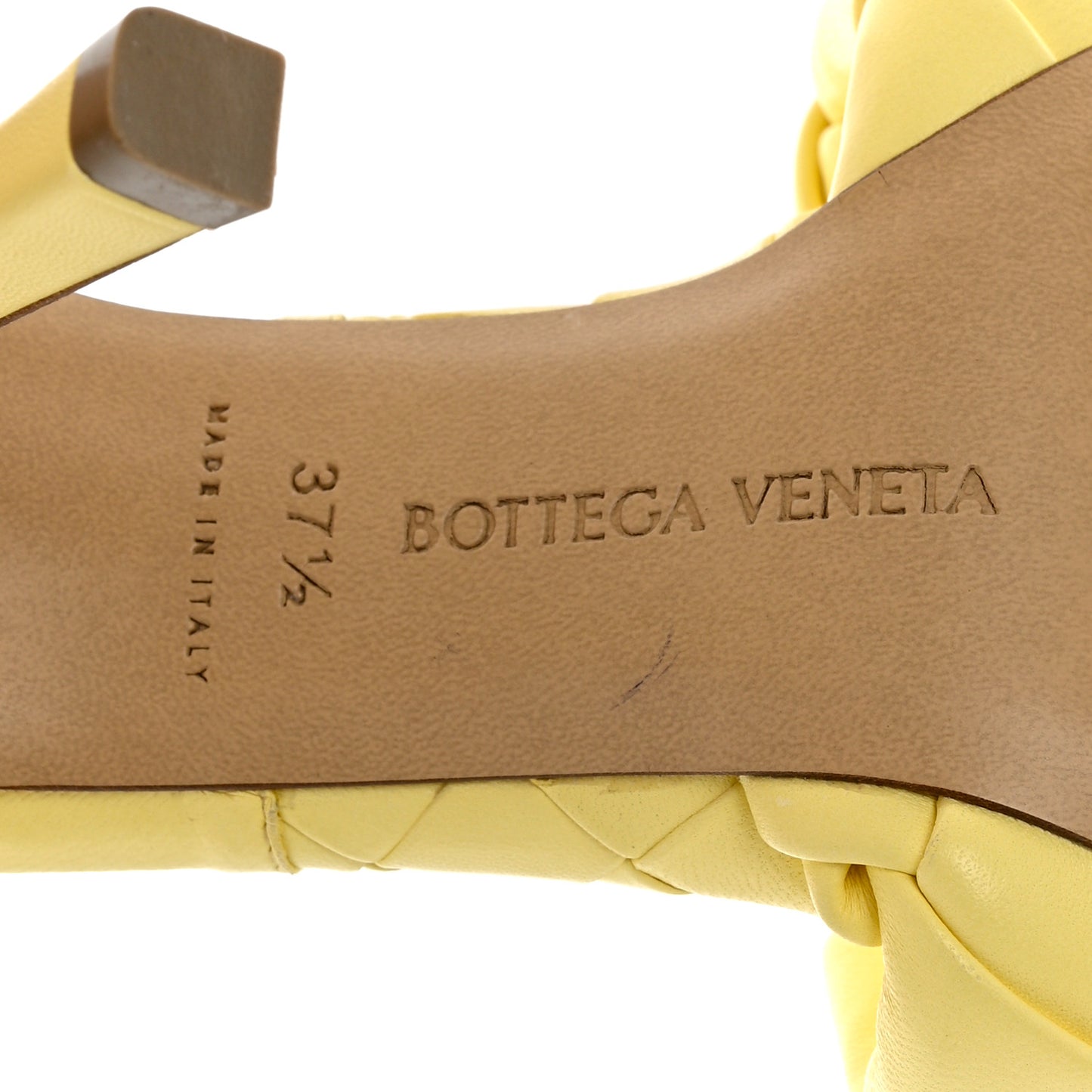 Nappa Maxi Intrecciato Lido 90mm Mule Sandals 37.5 Lemonade