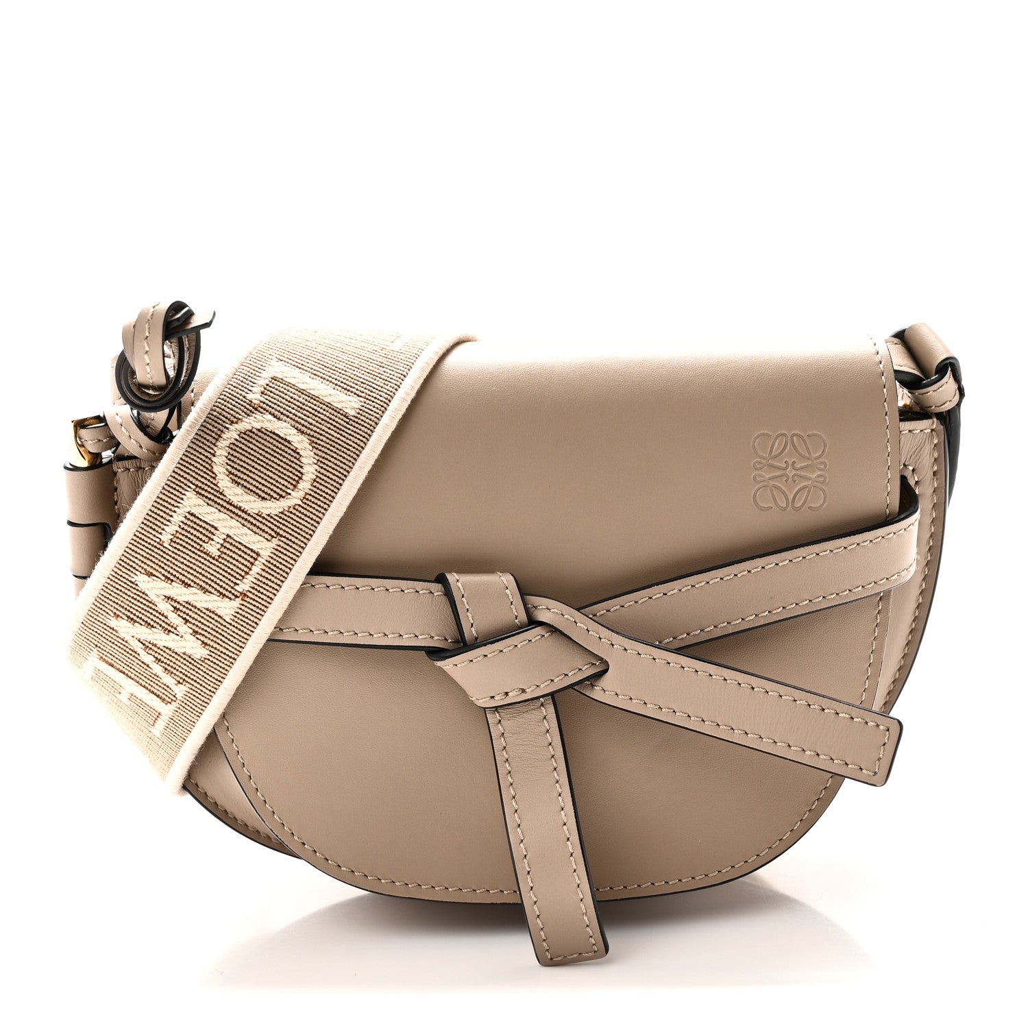 Loewe Calfskin Jacquard Mini Gate Dual Bag Clay 1939734 – FASHIONPHILE