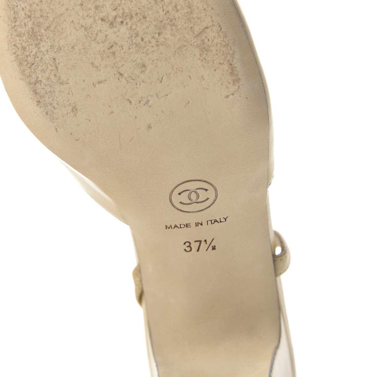 Goatskin Grosgrain Cap Toe CC Slingback Pumps 37.5 Beige Black
