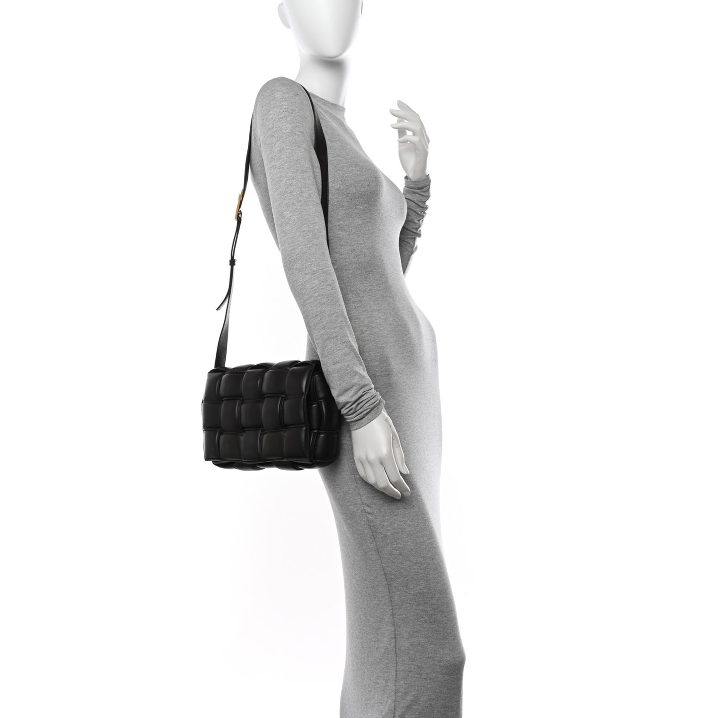 Nappa Maxi Intreccio Padded Cassette Crossbody Bag Fondente