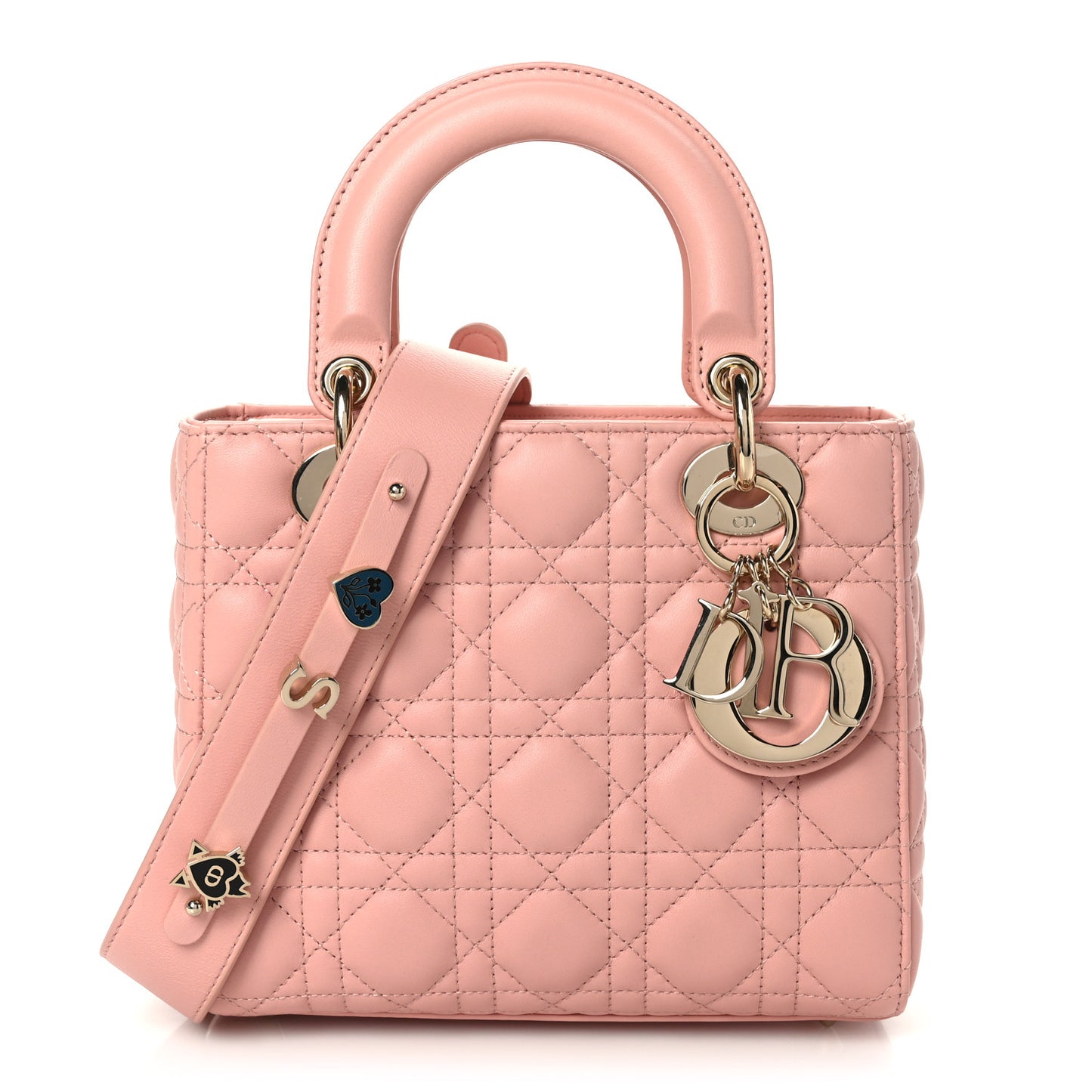 Lambskin Cannage Small My ABCDior Lady Dior Rose Clair