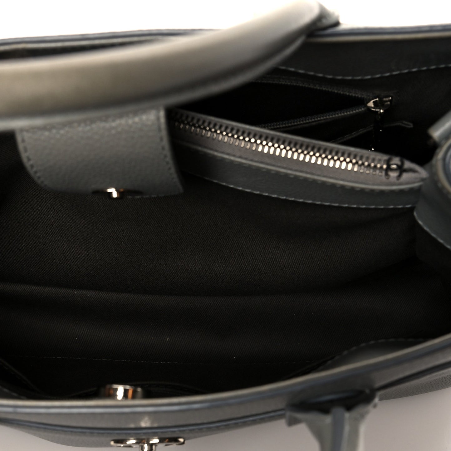 Grained Calfskin Small Neo Executive Shopper Tote Grey