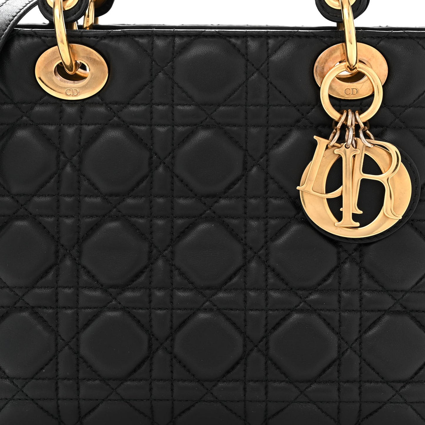 Lambskin Cannage Medium Lady Dior Black