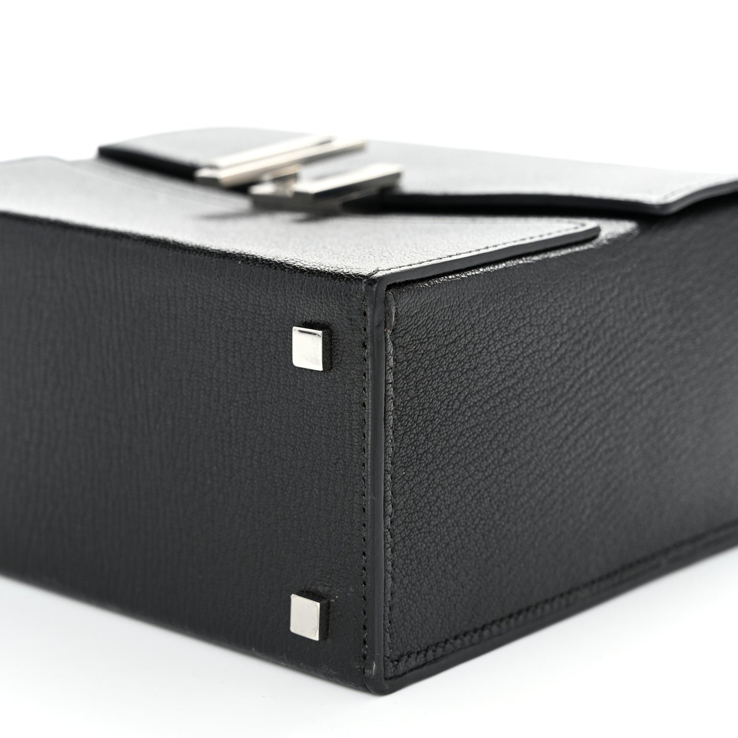 Chevre Mysore Cinhetic Boxy Top Handle Bag Black Bleu Electrique