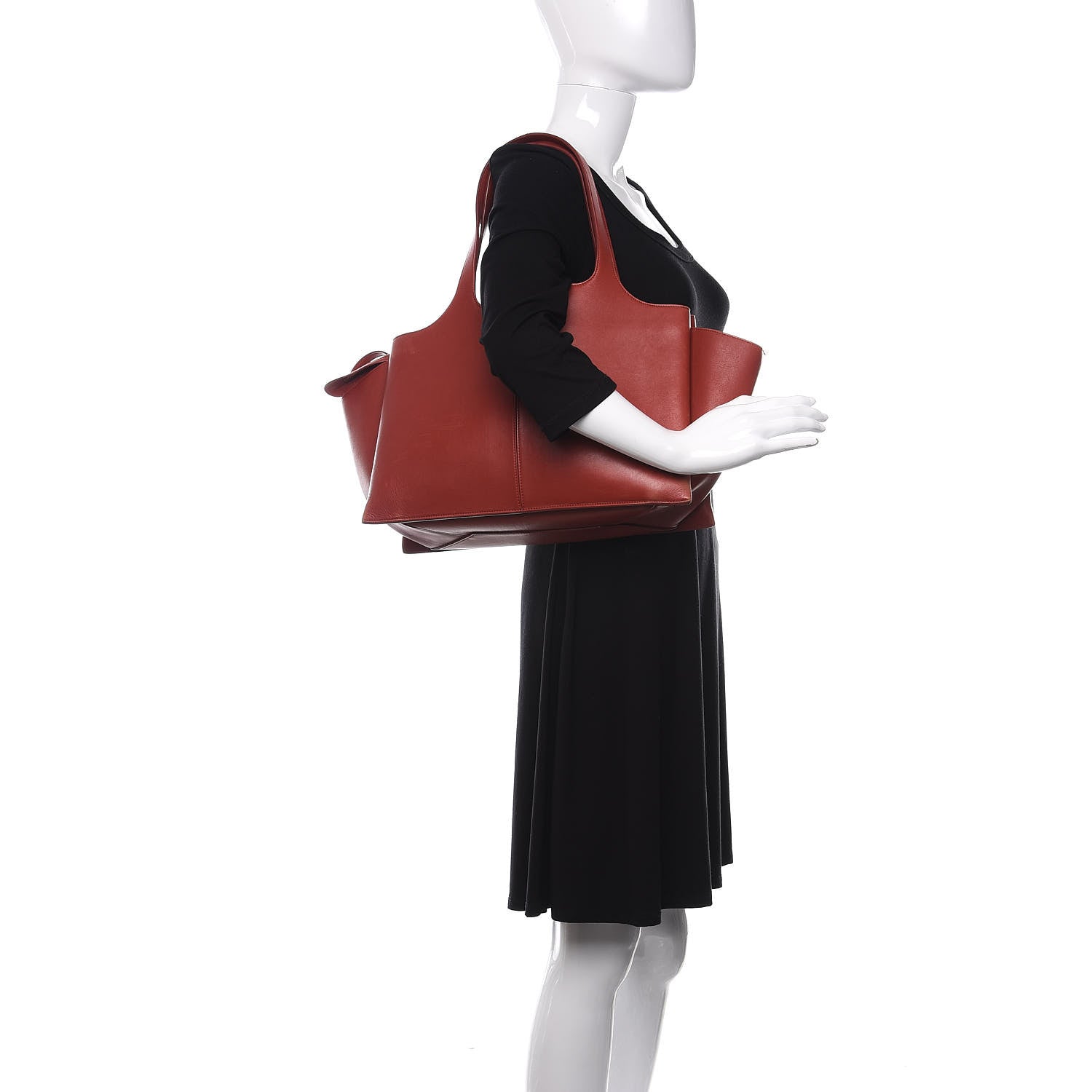 Celine Calfskin Medium Tri-Fold Bag Red Wood 2 of 11