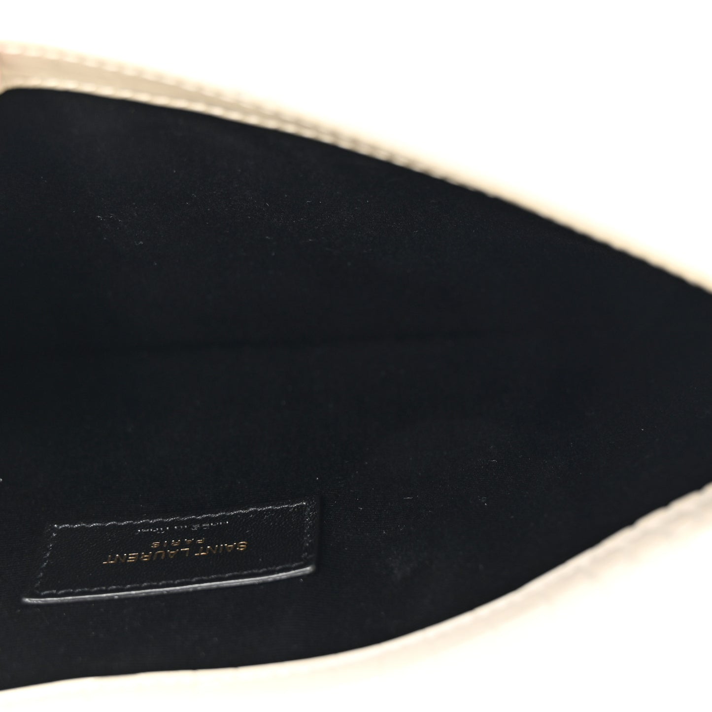 Calfskin Crocodile Embossed Uptown Monogram Clutch Crema Soft