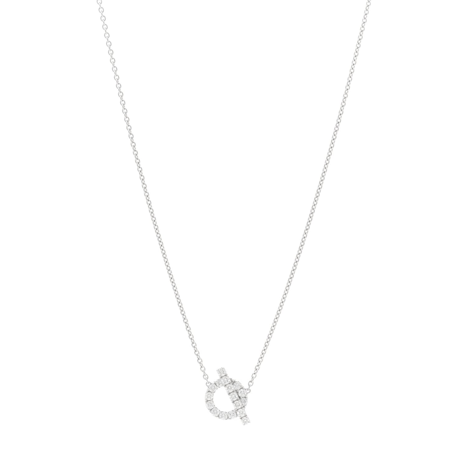 18K White Gold Diamond Finesse Pendant Necklace