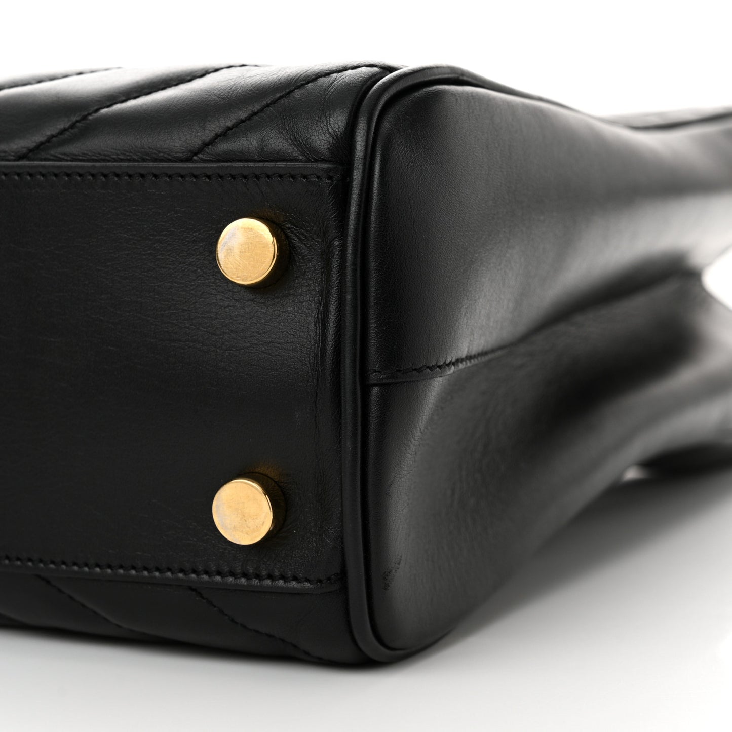 Lambskin Matelasse Chevron Monogram Shopping Bag Black