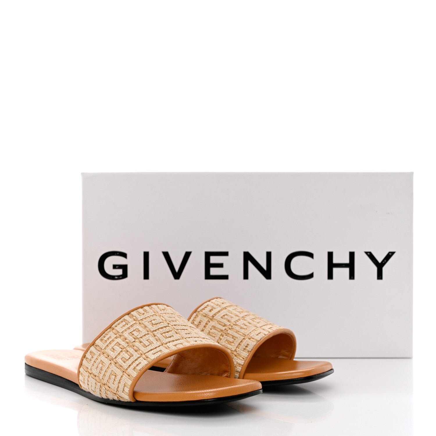 Givenchy Canvas Raffia 4G Logo Mule Slide Sandals 40 Beige 10 of 10