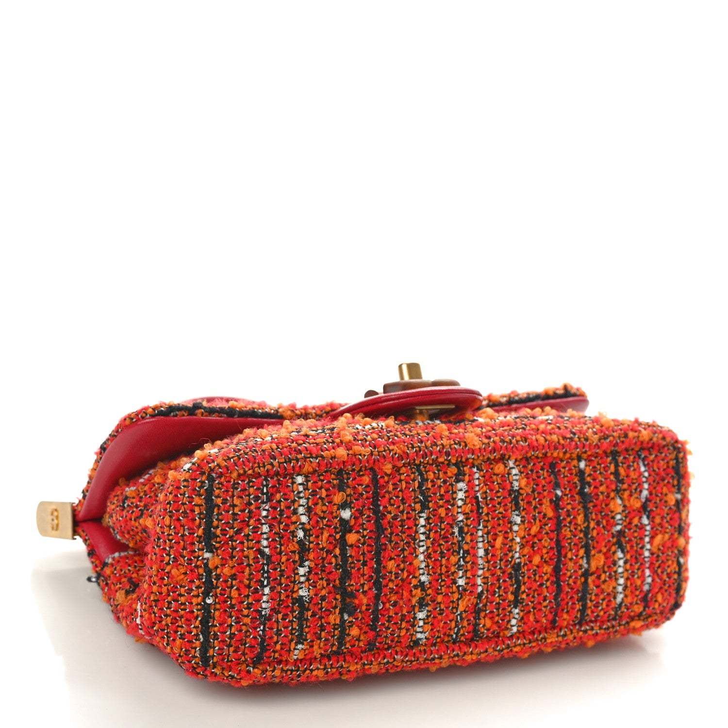 Chanel Tweed Knock On Wood Mini Flap Red 4 of 12