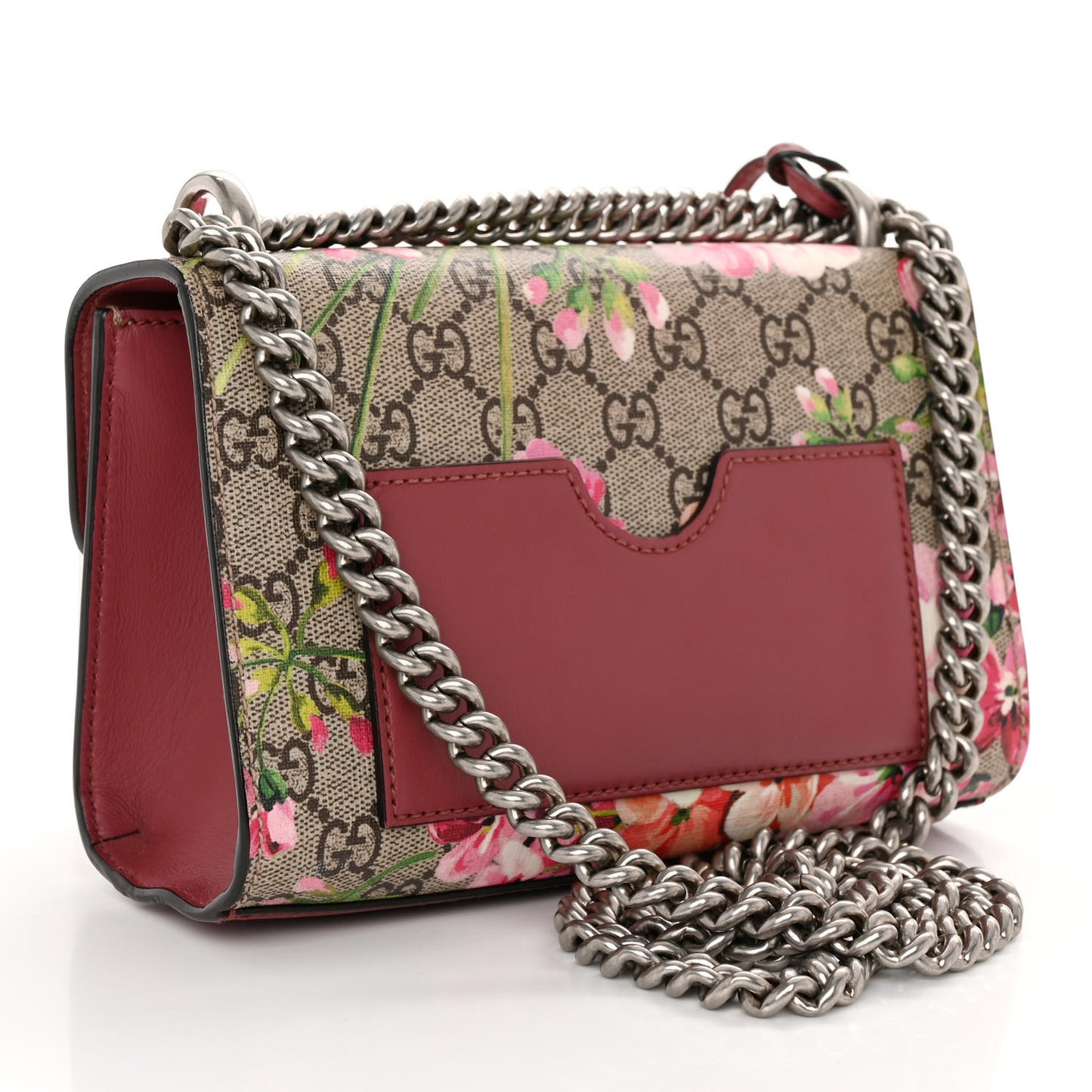 GG Supreme Monogram Blooms Small Padlock Shoulder Bag Beige Multicolor Dry Rose