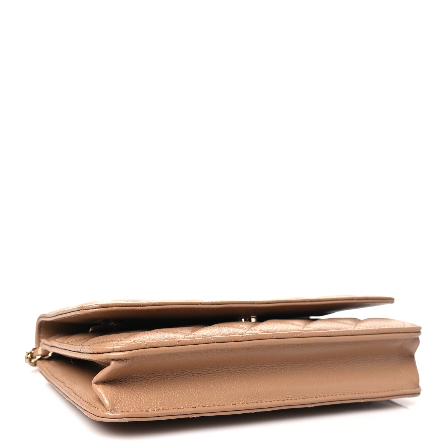 Chanel Caviar Quilted Wallet on Chain WOC Dark Beige 4 of 12