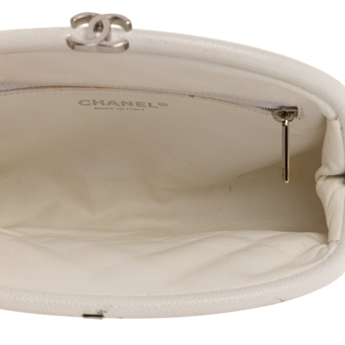 Caviar Quilted Timeless Clutch White