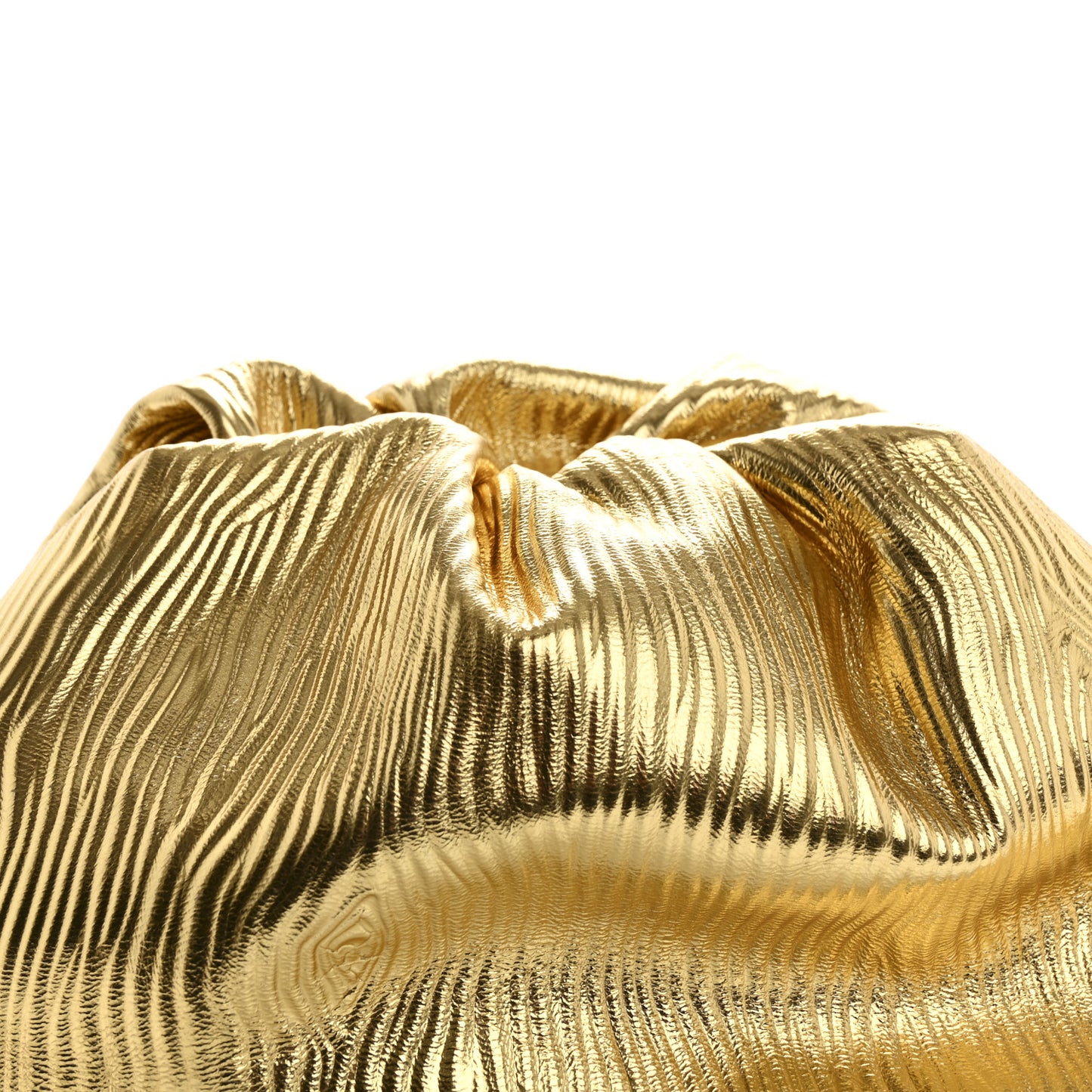 Metallic Bark Calfskin Embossed The Pouch Oversized Clutch Oro
