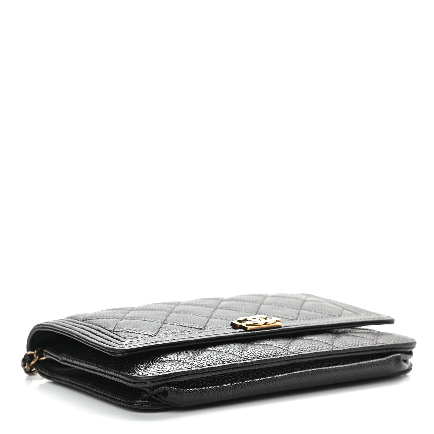 Chanel Caviar Quilted Boy Wallet On Chain WOC Black 4 of 9