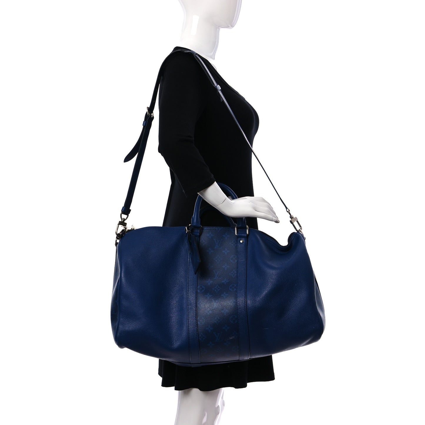 Taiga Monogram Eclipse Keepall Bandouliere 50 Pacific Blue