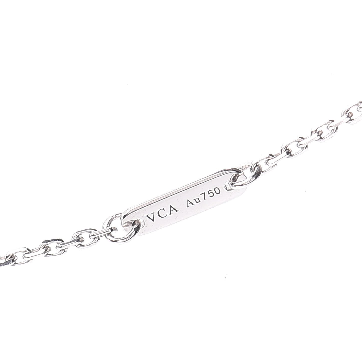 18K White Gold Diamond Sweet Alhambra Pendant Necklace