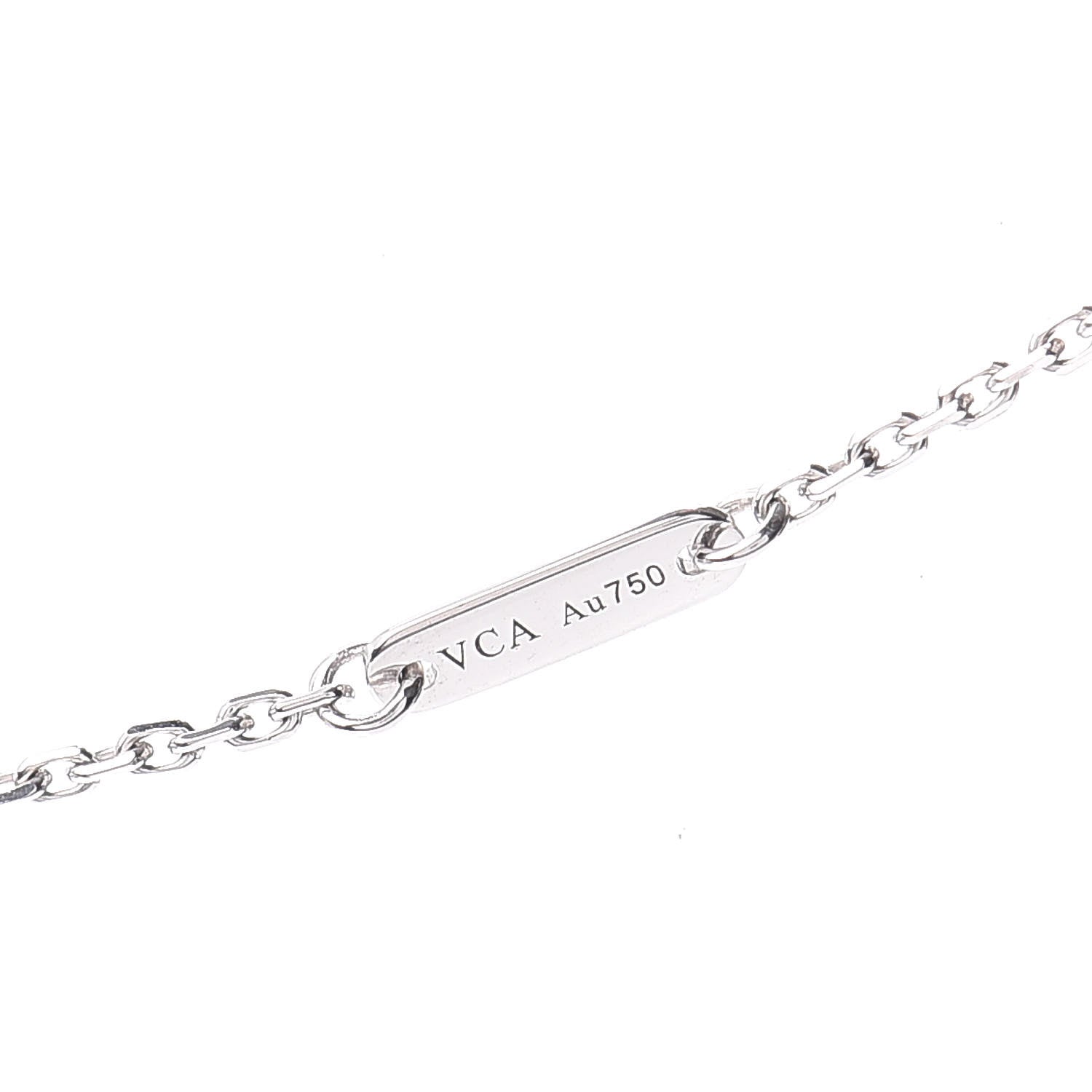 Van Cleef & Arpels 18K White Gold Diamond Sweet Alhambra Pendant Necklace 4 of 4
